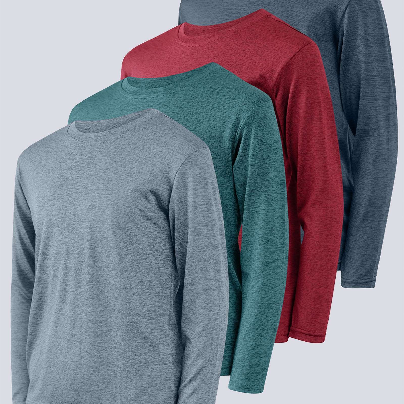 4 Pack: Boys Dry-Fit Active Long-Sleeve T-Shirt