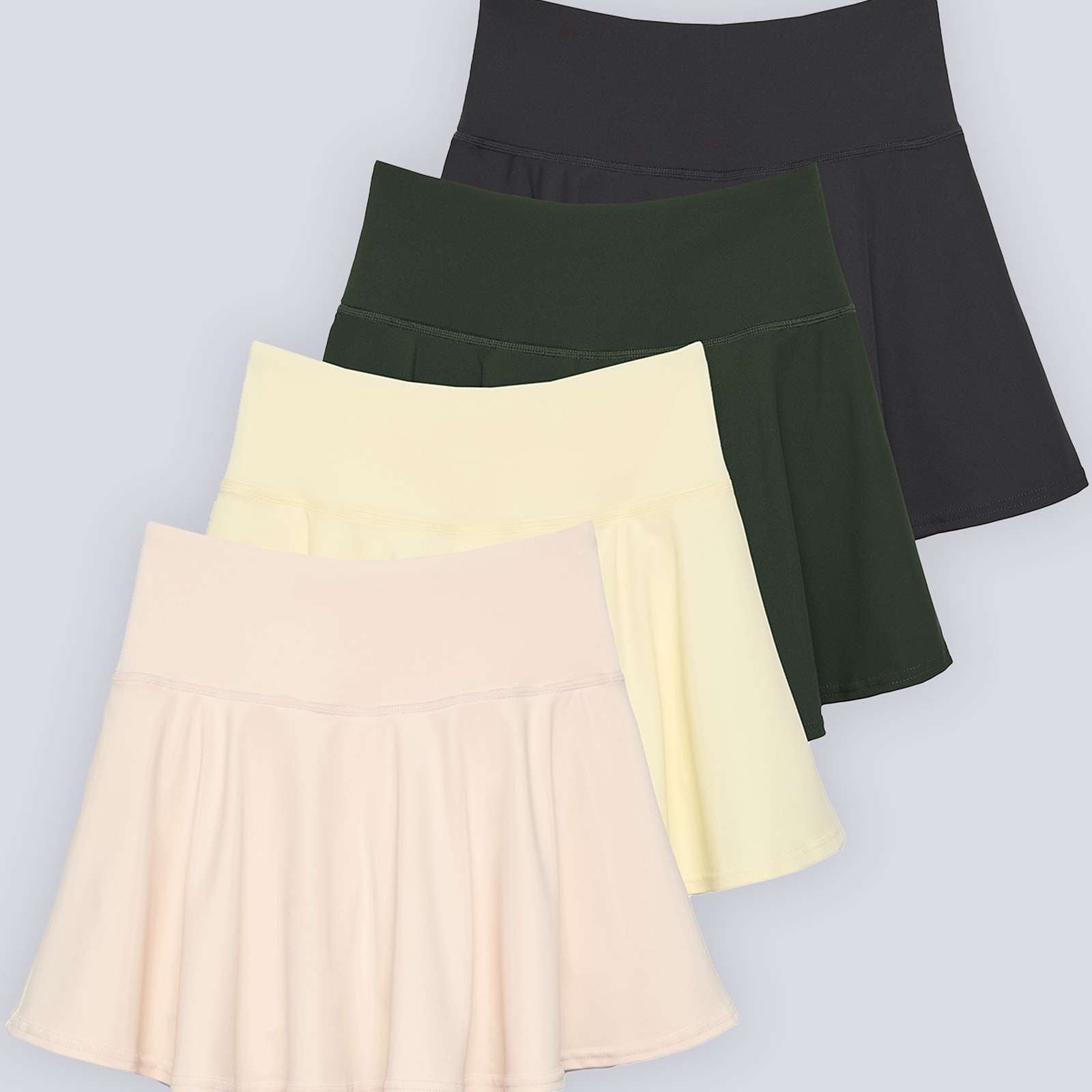 4 Pack: Women's High Waisted Tennis Skirts