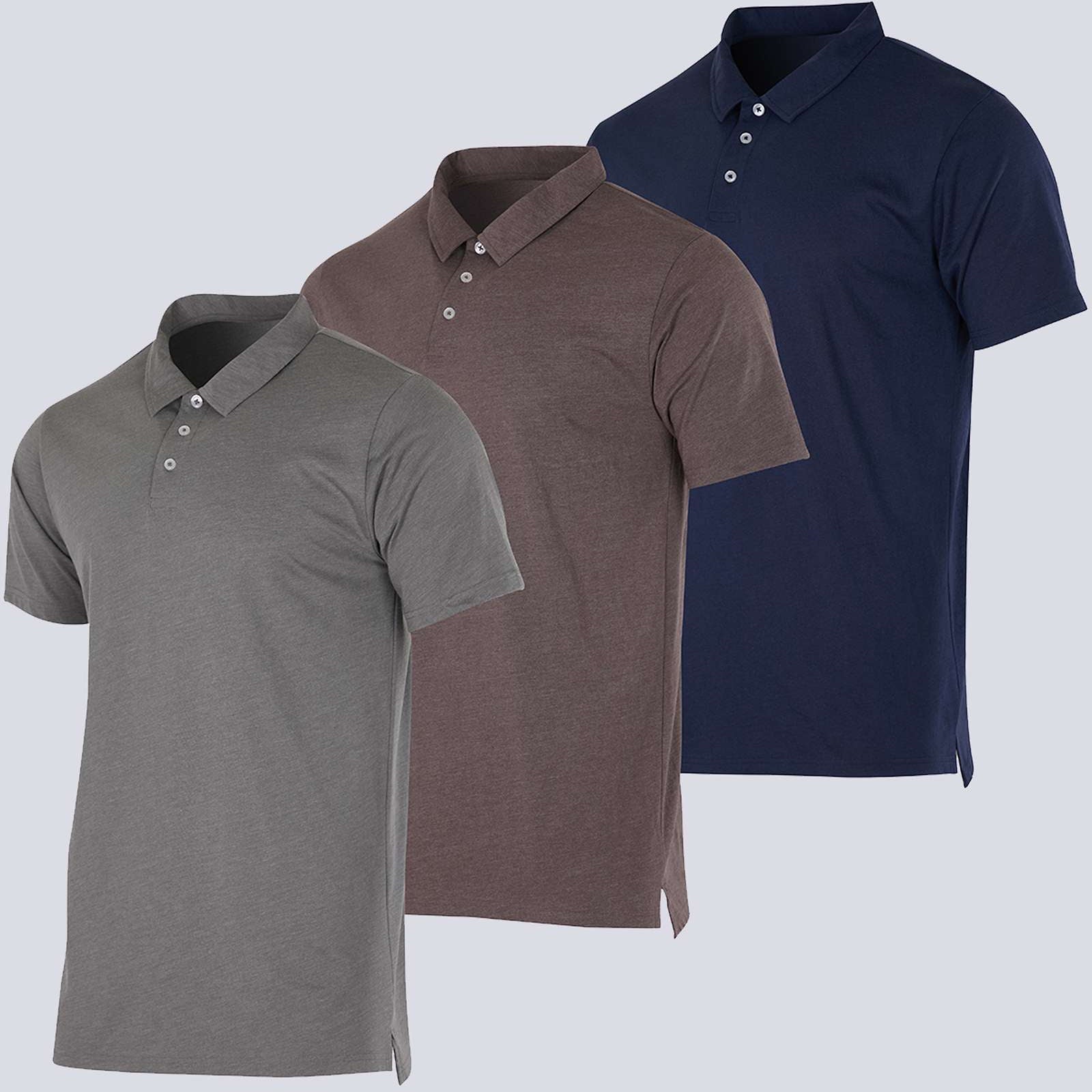 3 Pack: Men's Jersey Cotton Short Sleeve Polo Shirt