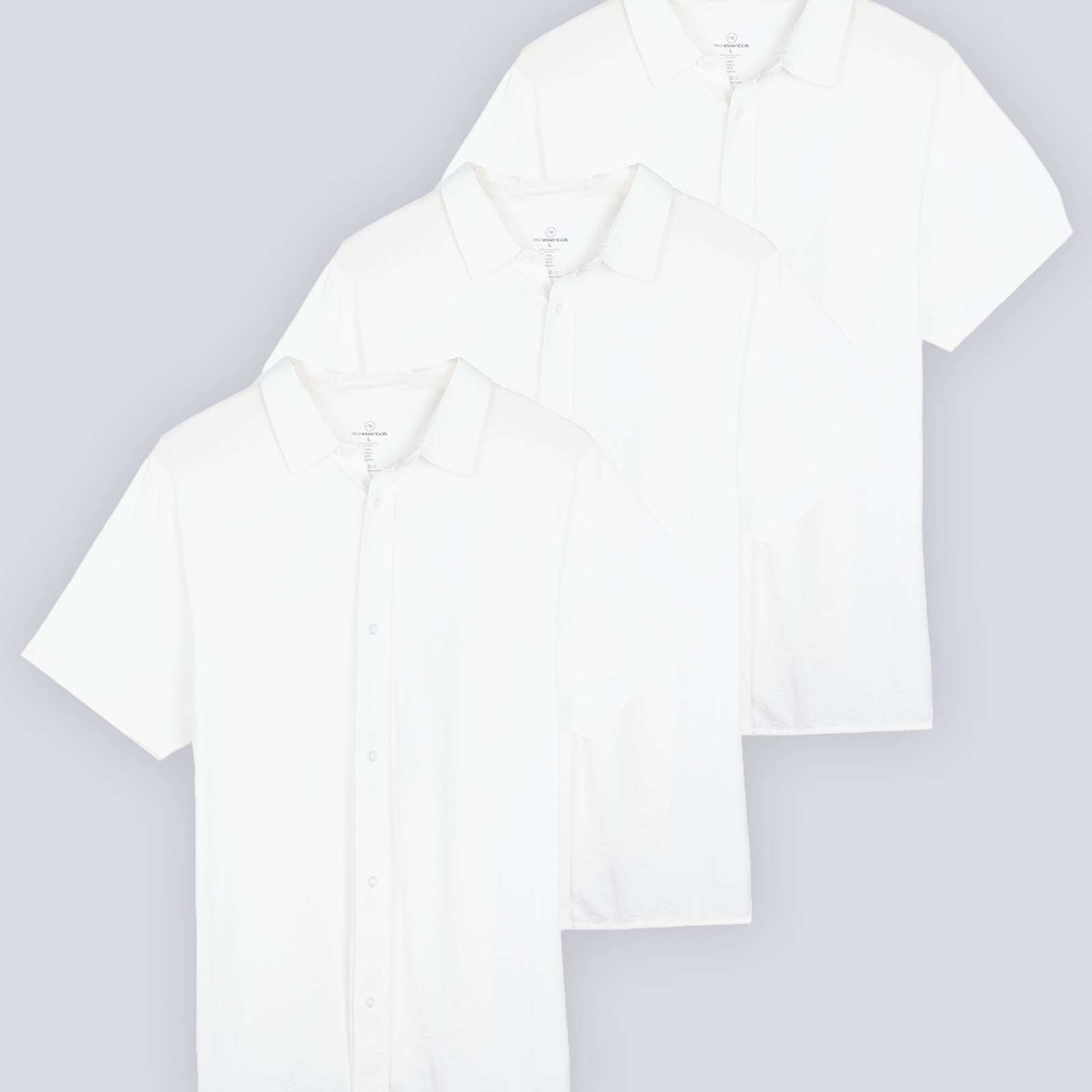 3 Pack: Men's Regular Fit Short Sleeve Button Down Shirt (Available in Big & Tall)