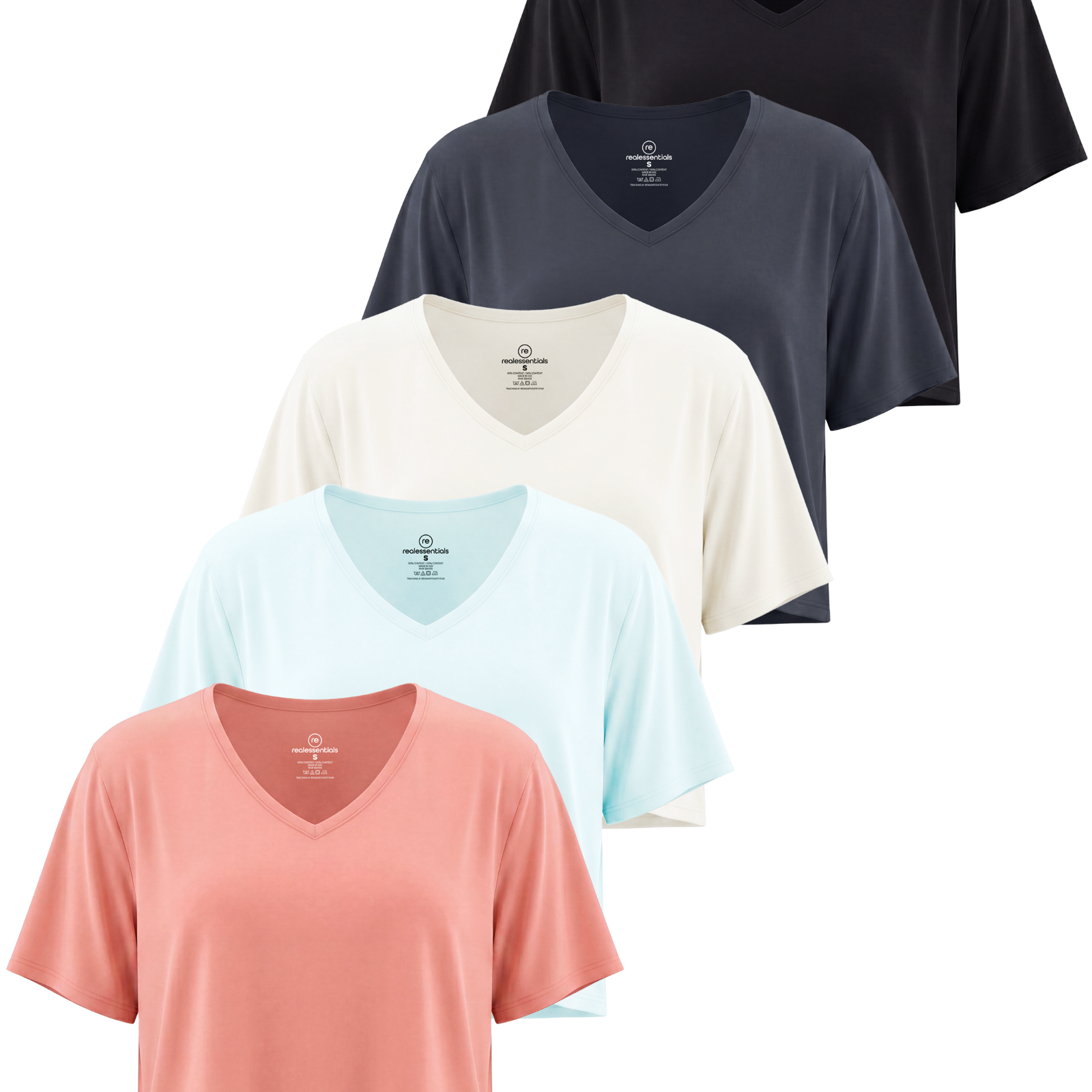5 Pack: Women's Dry-Fit Short Sleeve V-Neck Crop Top