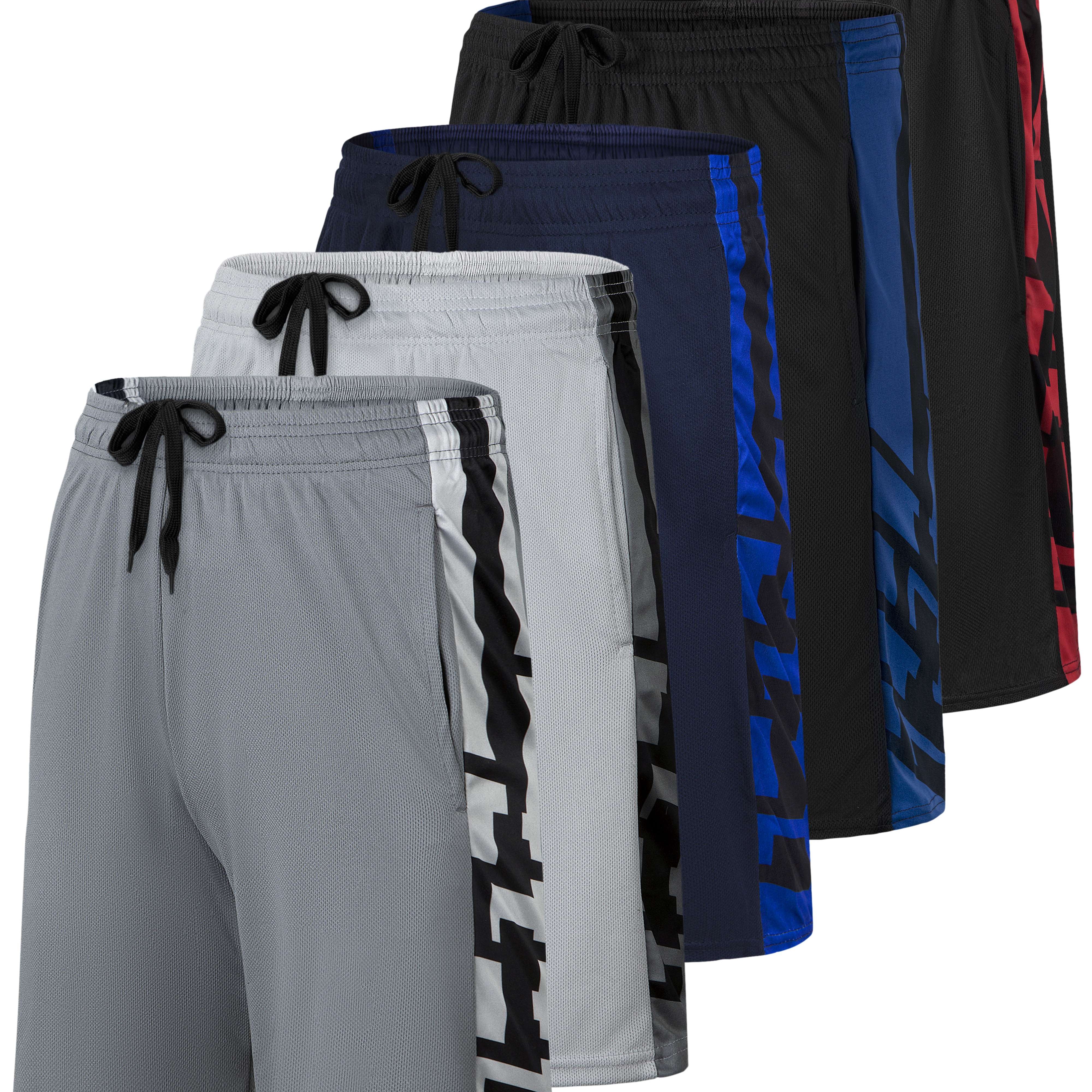 5 Pack: Men's Mesh Athletic Gym Shorts