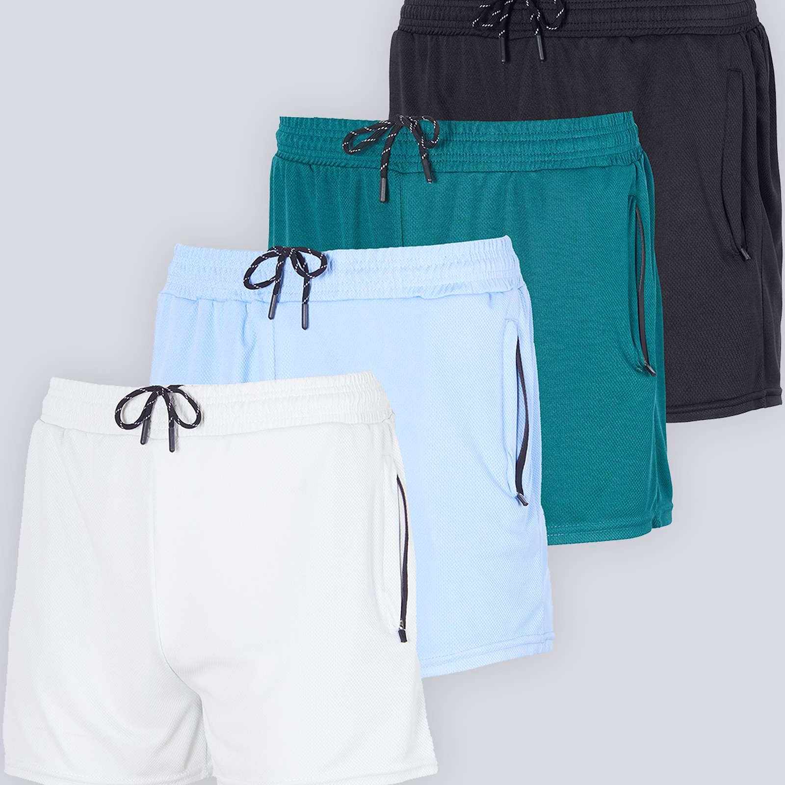 4 Pack: Men's 3" Mesh Running Shorts