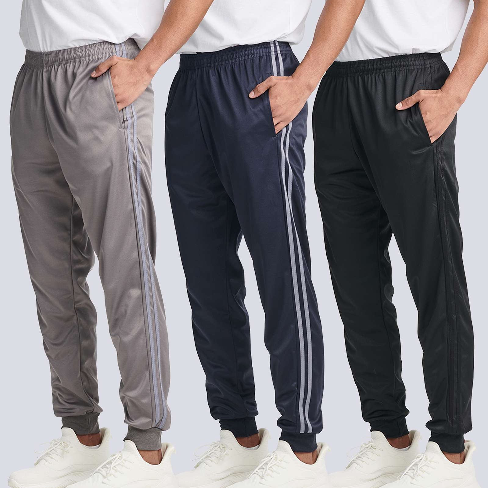 3 Pack: Mens Active Tricot Jogger Sweatpants