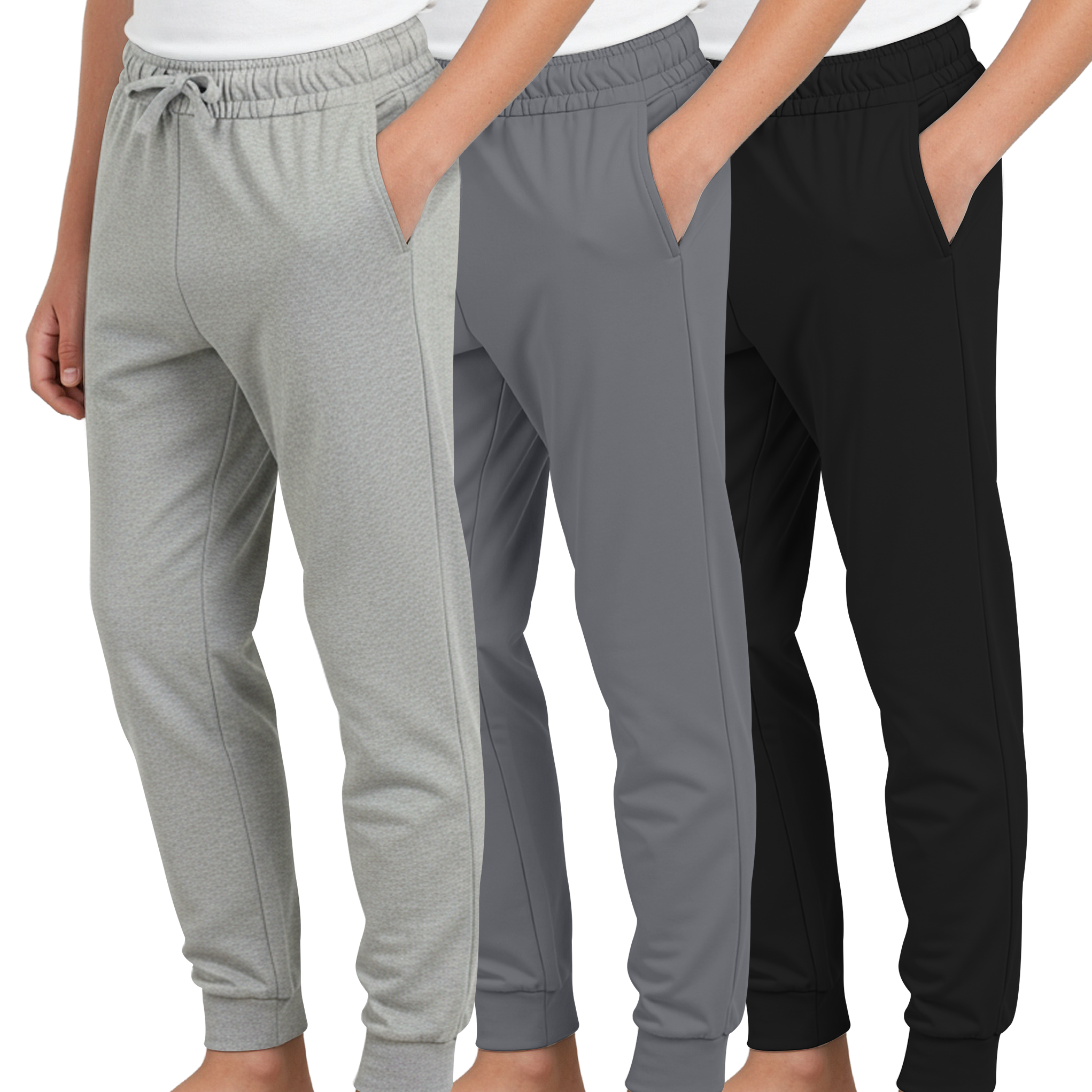 3 Pack: Boys’ Ultra-Soft Jogger Pajama Pants - Kids Lounge Pjs Sleepwear (Size 4-18)