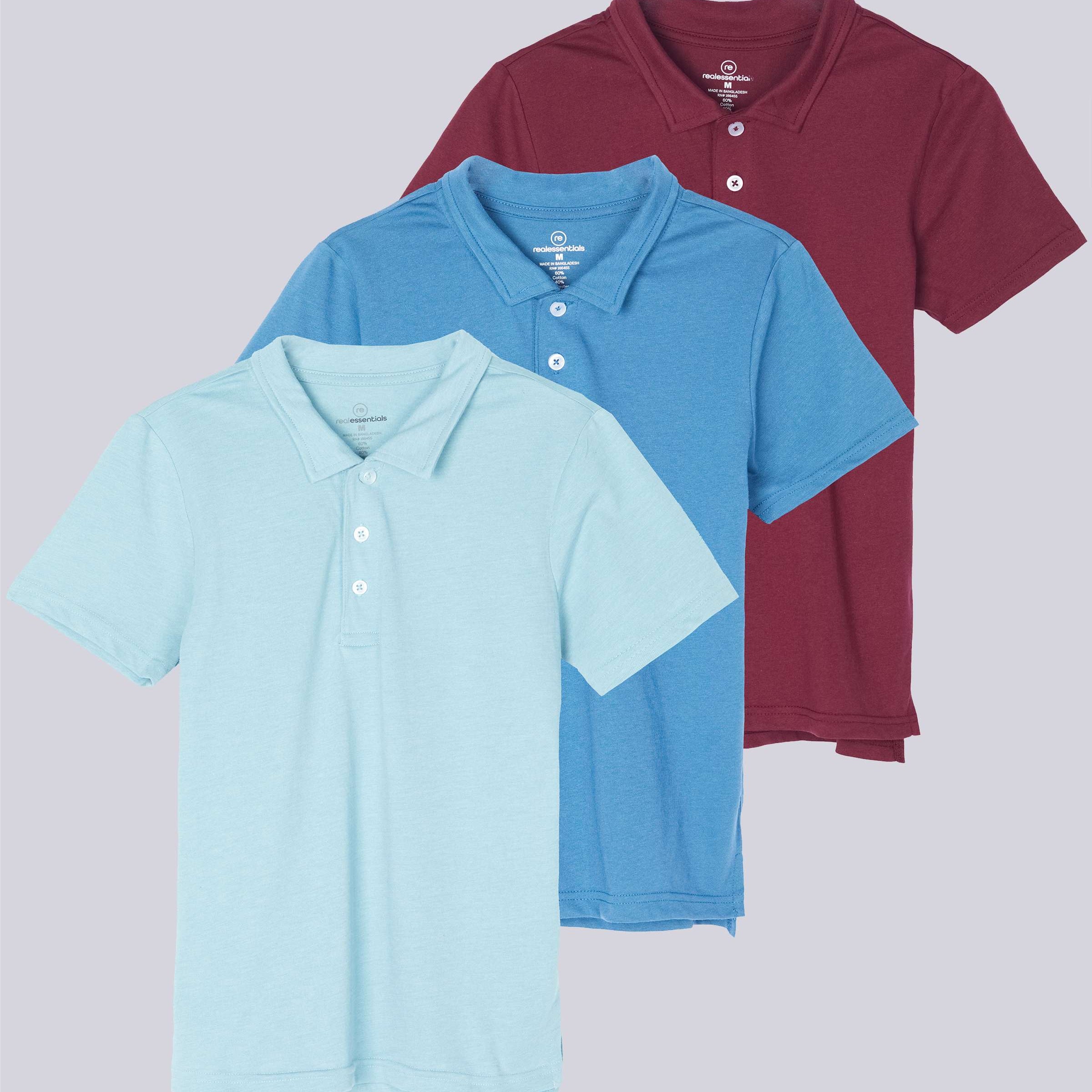 3 Pack: Boys' Jersey Cotton Polo Shirt