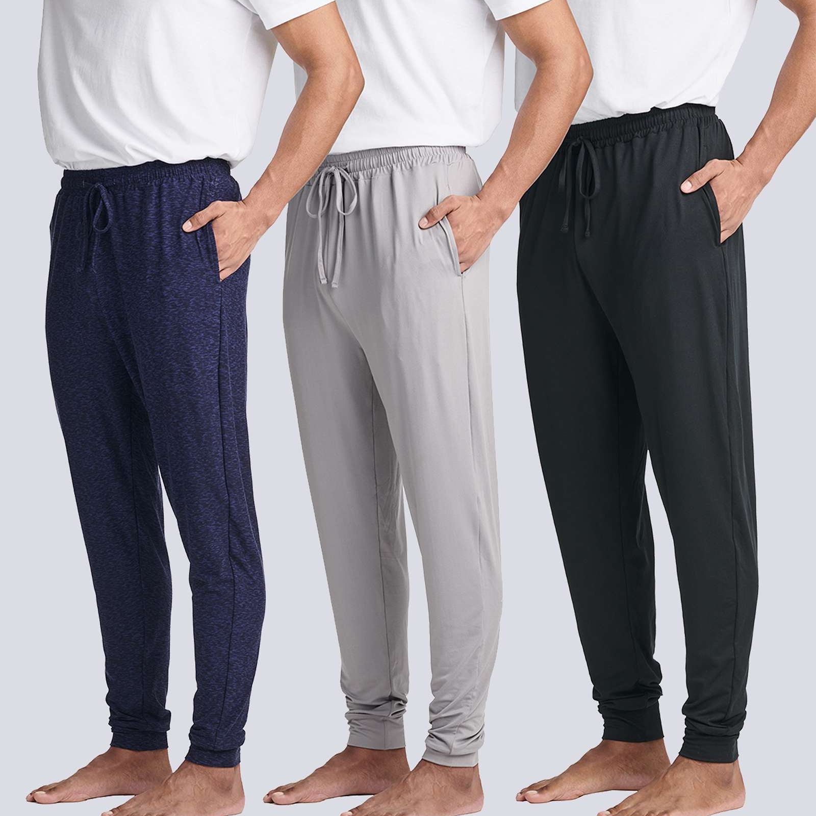 3 Pack: Men's Soft Lounge Sleep Joggers