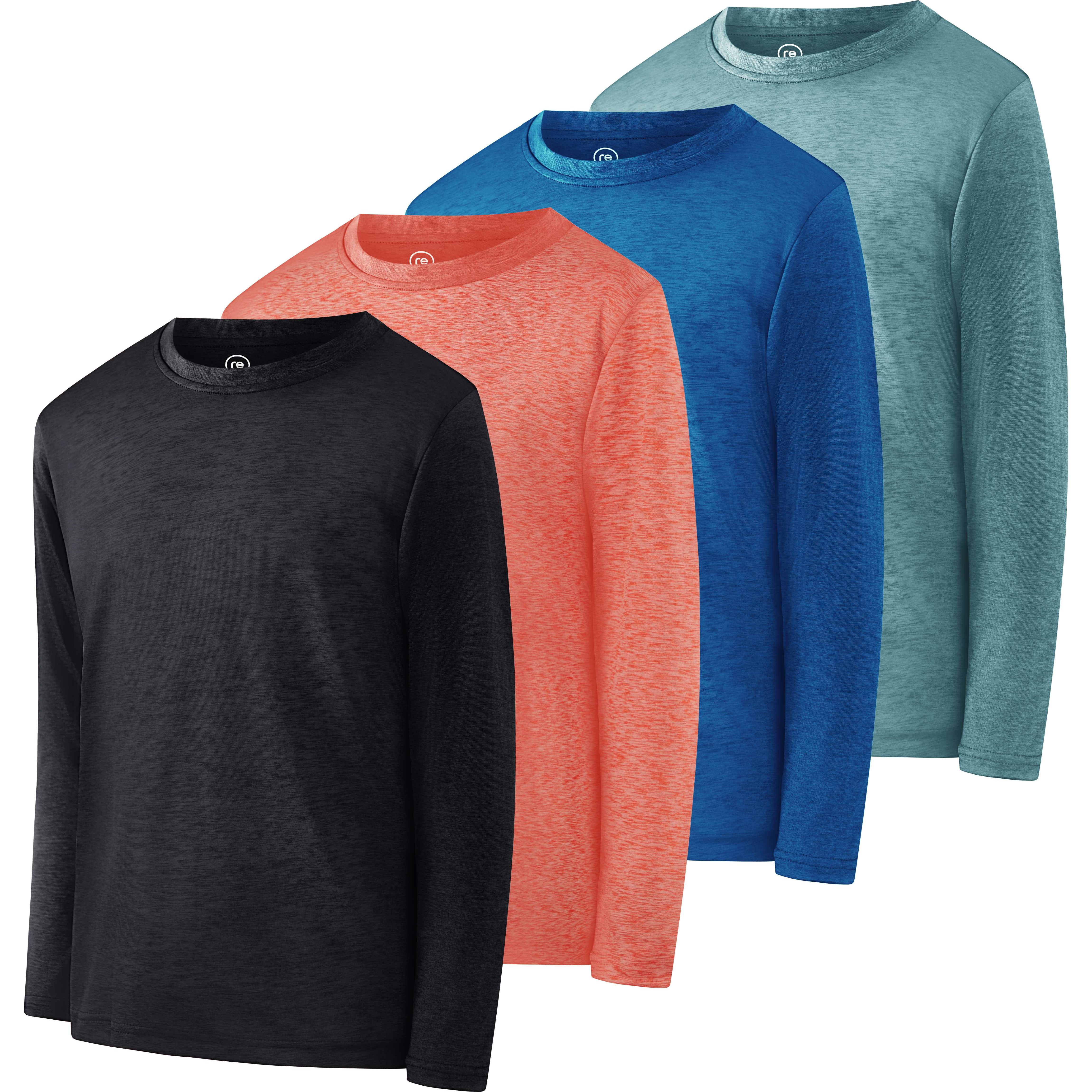 4 Pack: Boys Dry-Fit Active Long-Sleeve T-Shirt