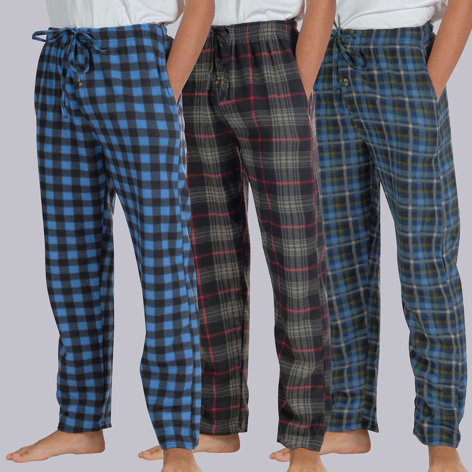 3 Pack: Boys Fleece Pajama Pant Lounge Bottoms