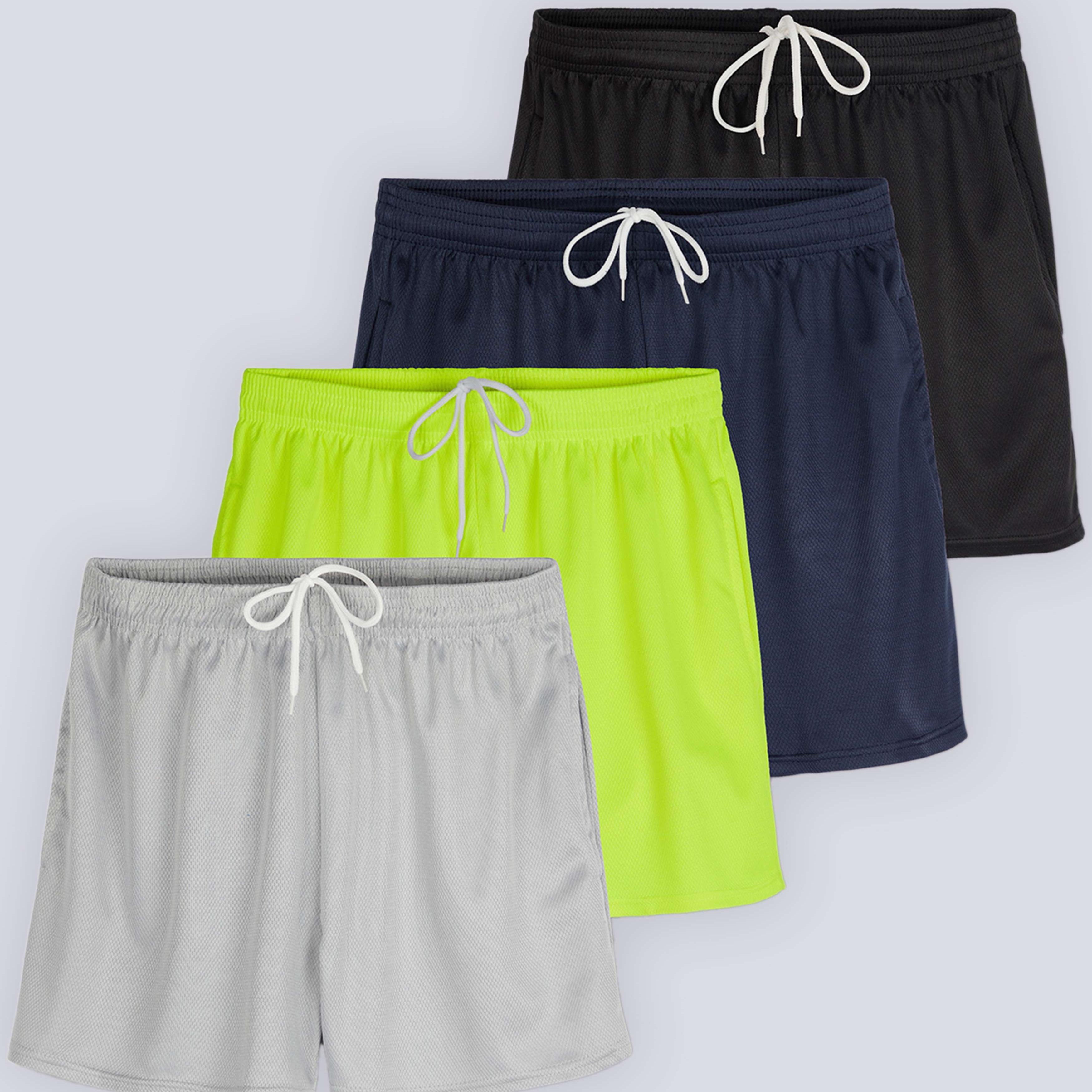 4 Pack: Womens Active Mesh Shorts