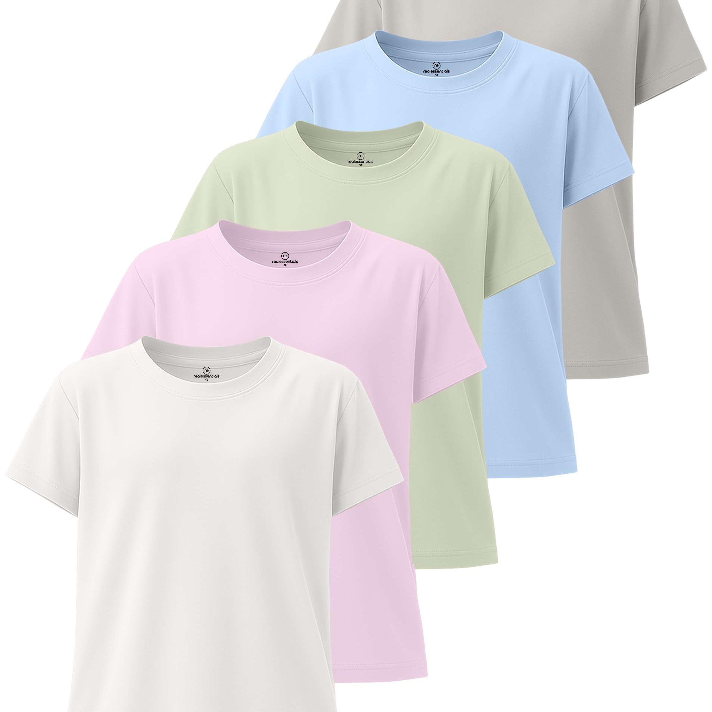 4 Pack: Girls Short Sleeve Dry-Fit Crew Neck Active T-Shirt