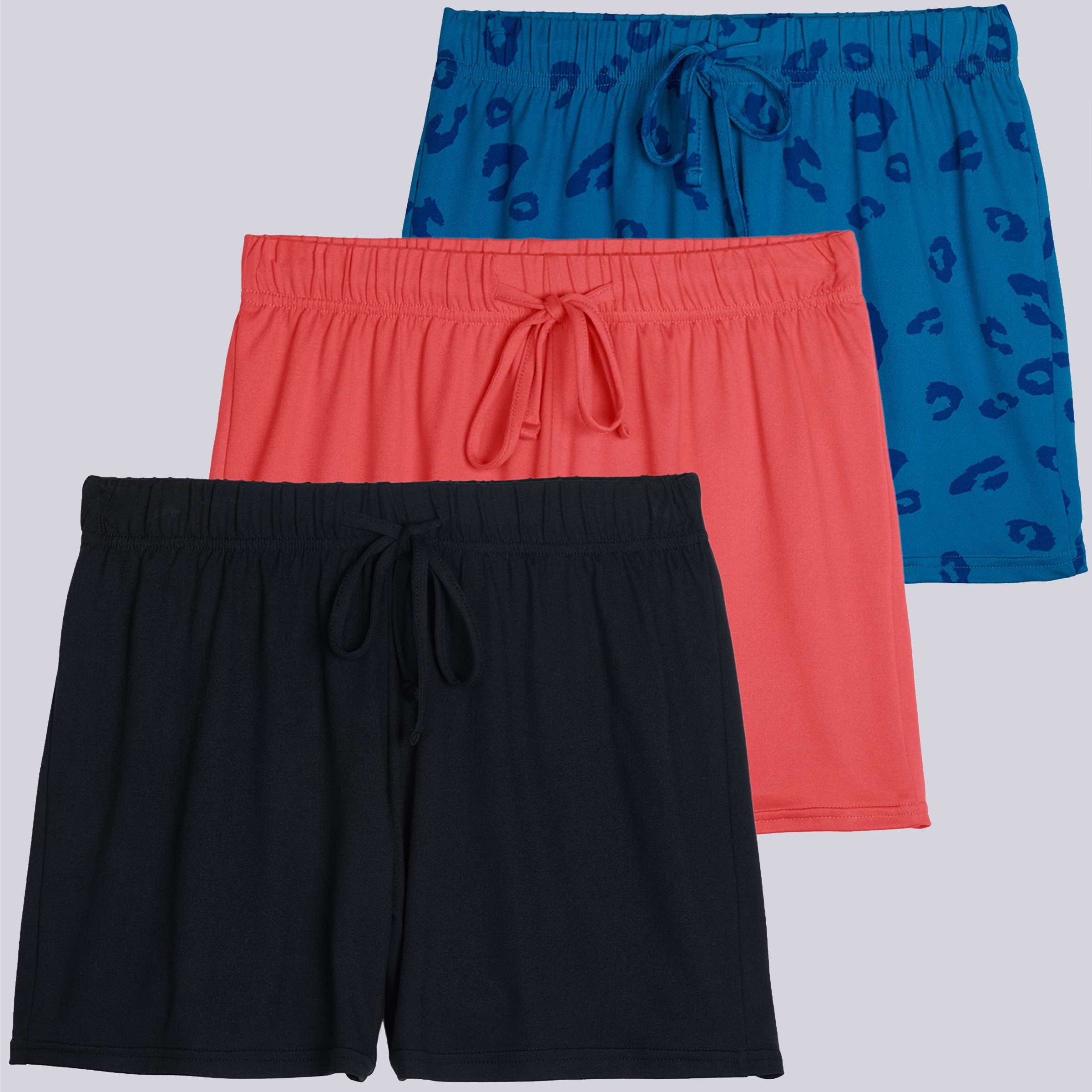 3 Pack: Womens Ultra-Soft Pajama Lounge Shorts