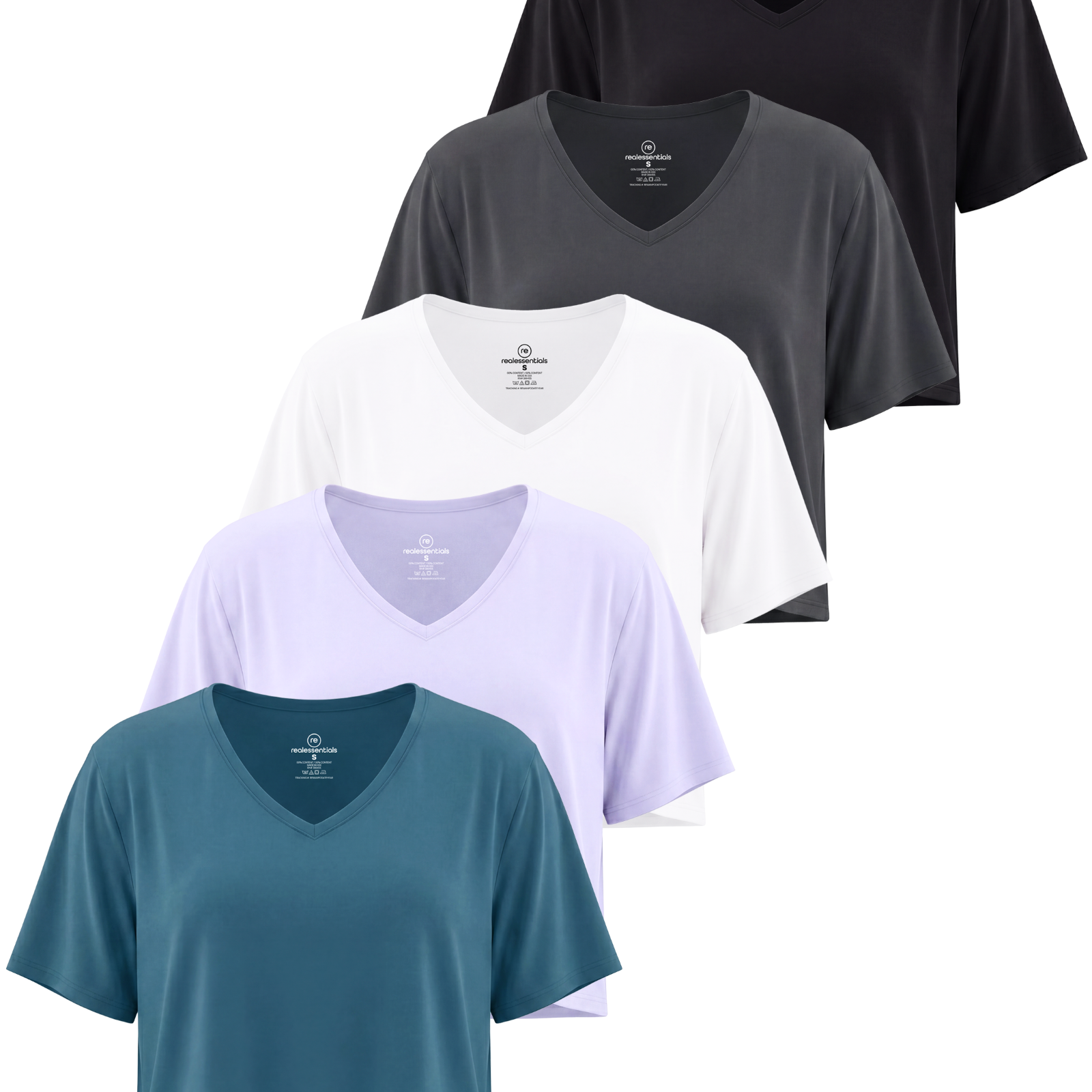 5 Pack: Women's Dry-Fit Short Sleeve V-Neck Crop Top