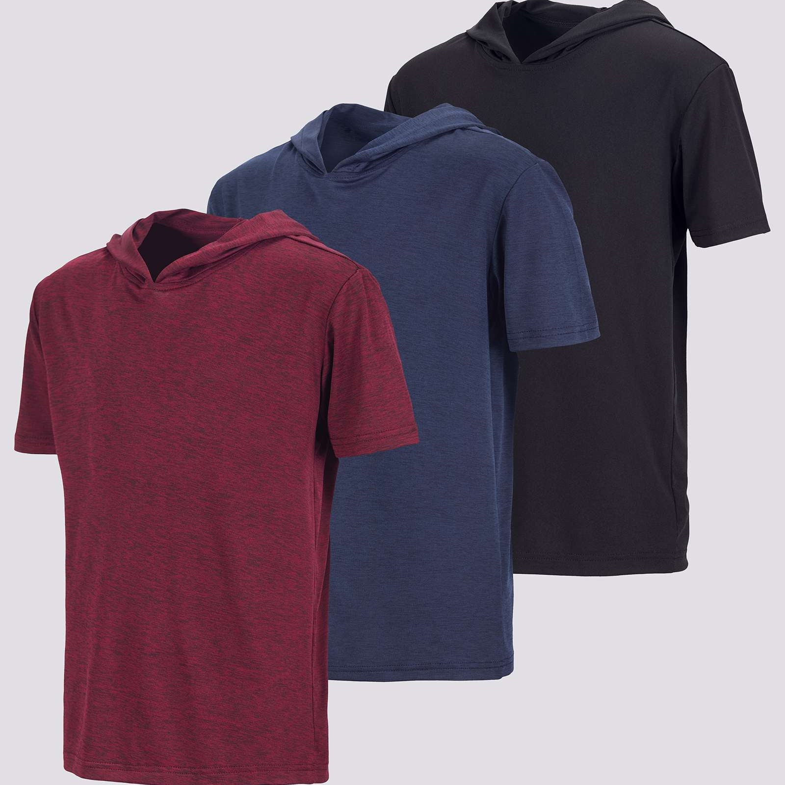3 Pack: Boys' Dry-Fit Short Sleeve Workout Hoodie