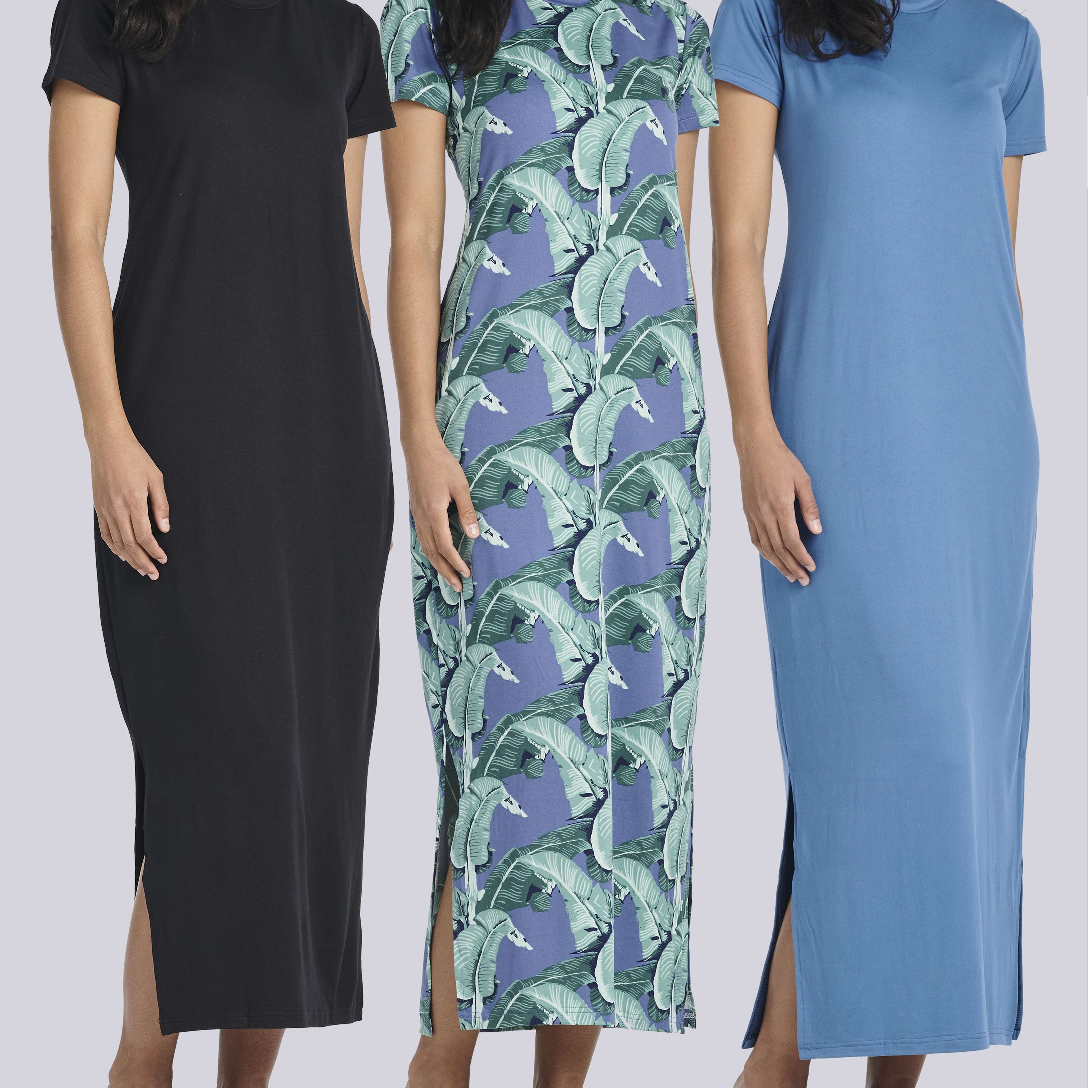 3 Pack: Women’s Casual Short Sleeve Maxi T-Shirt Dress (Available In Plus Size)