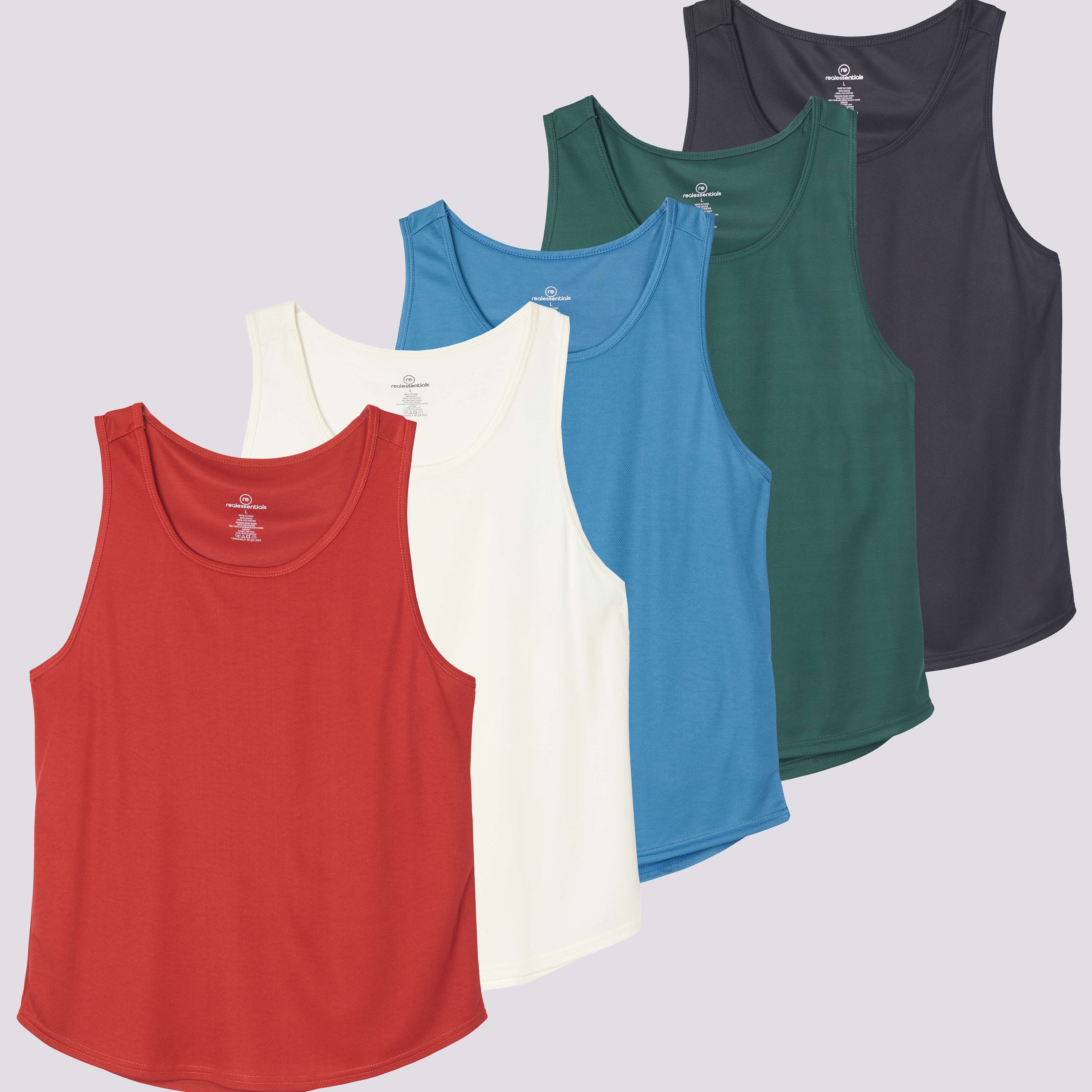 5 Pack: Men's Mesh Y-Back Muscle Tank Top (Available in Big & Tall)
