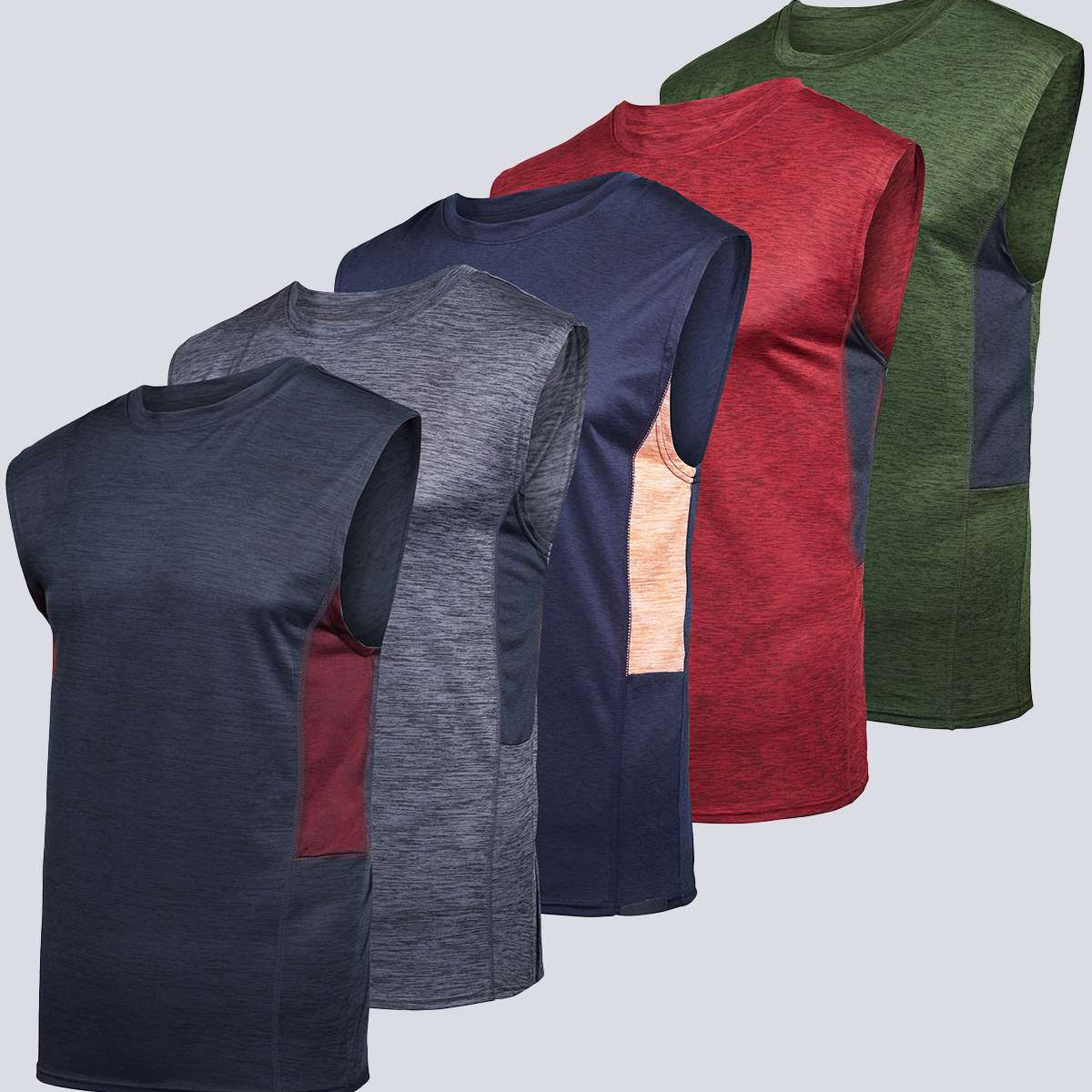 5 Pack: Mens Dry-Fit Active Tech Tank Top