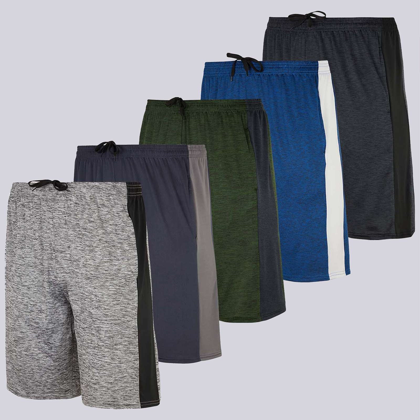 5 Pack: Boys Dry-Fit Active Basketball Shorts