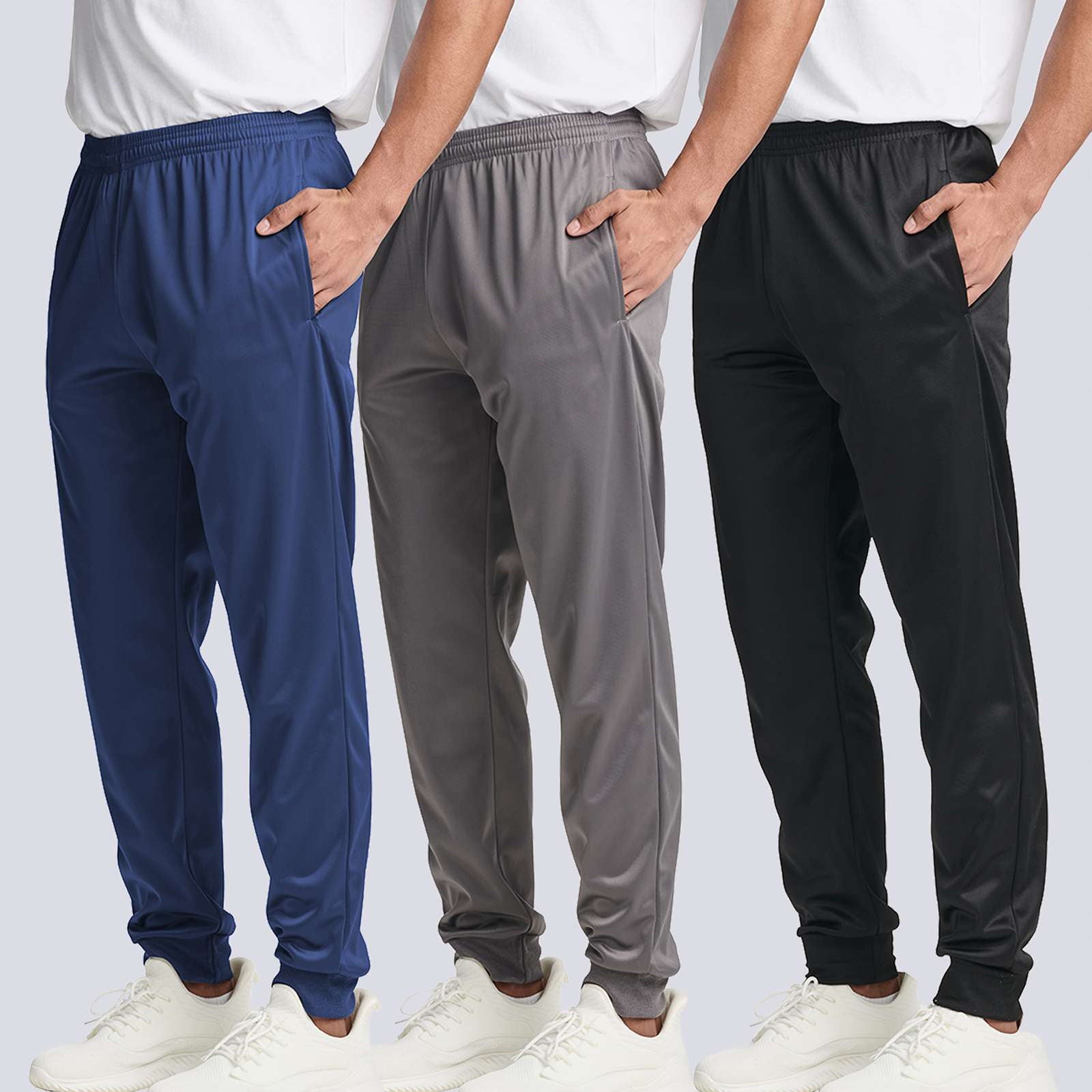 3 Pack: Mens Active Tricot Jogger Sweatpants