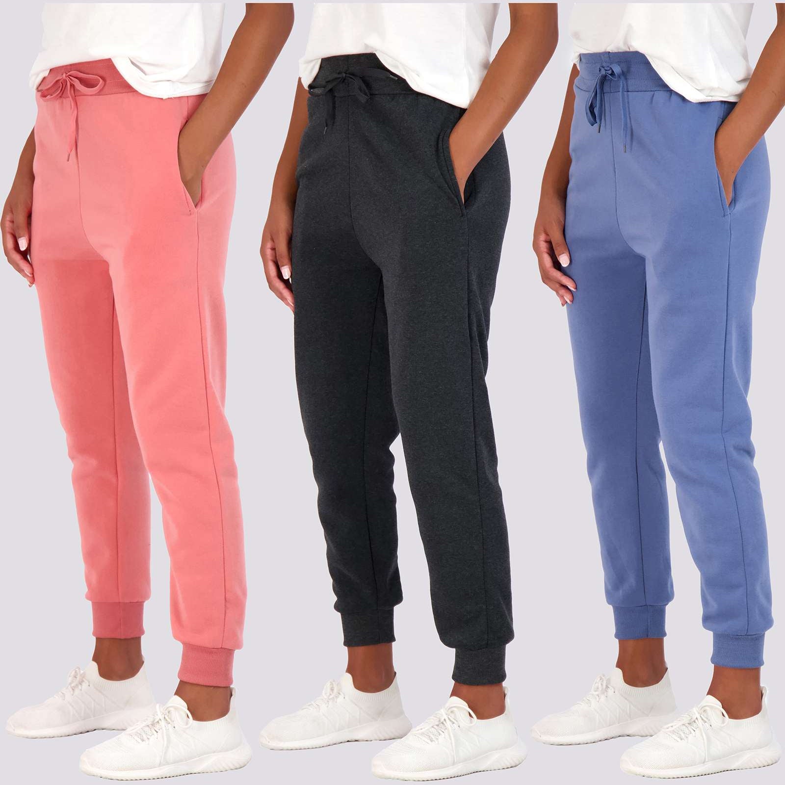 3 Pack: Womens Fleece Jogger Sweatpants