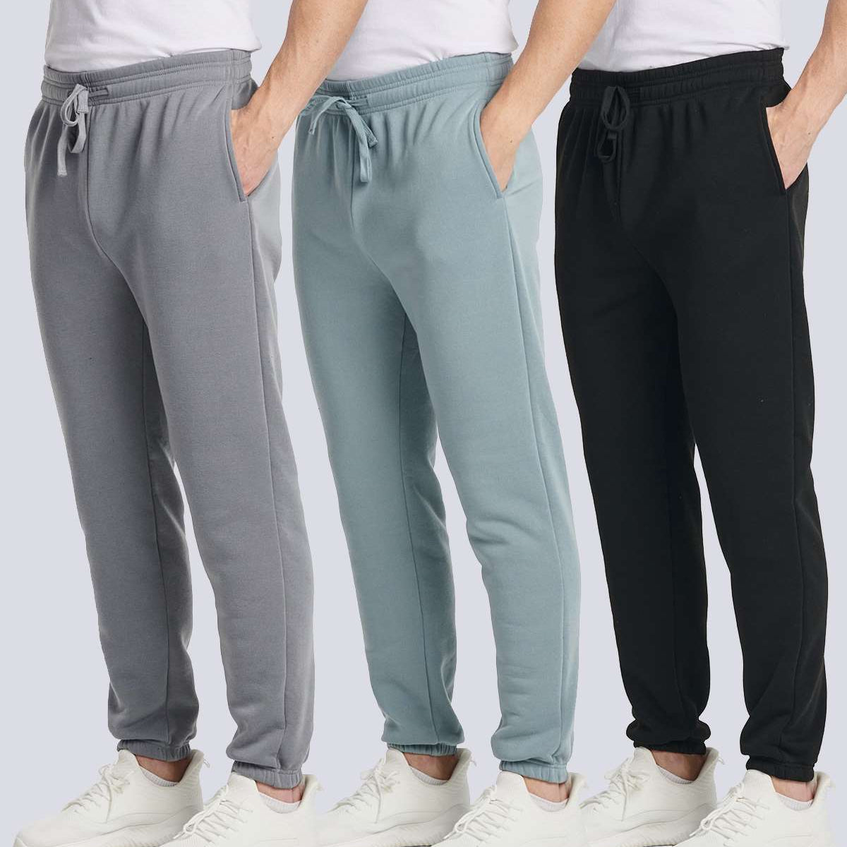 3 Pack: Men's Fleece Jogger Sweatpants (Available in Big & Tall)