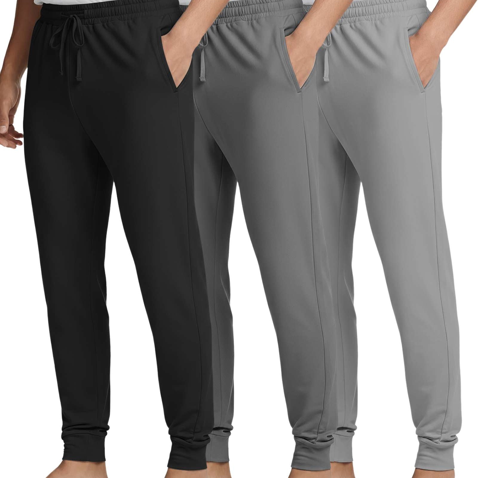 3 Pack: Men's Soft Lounge Sleep Joggers