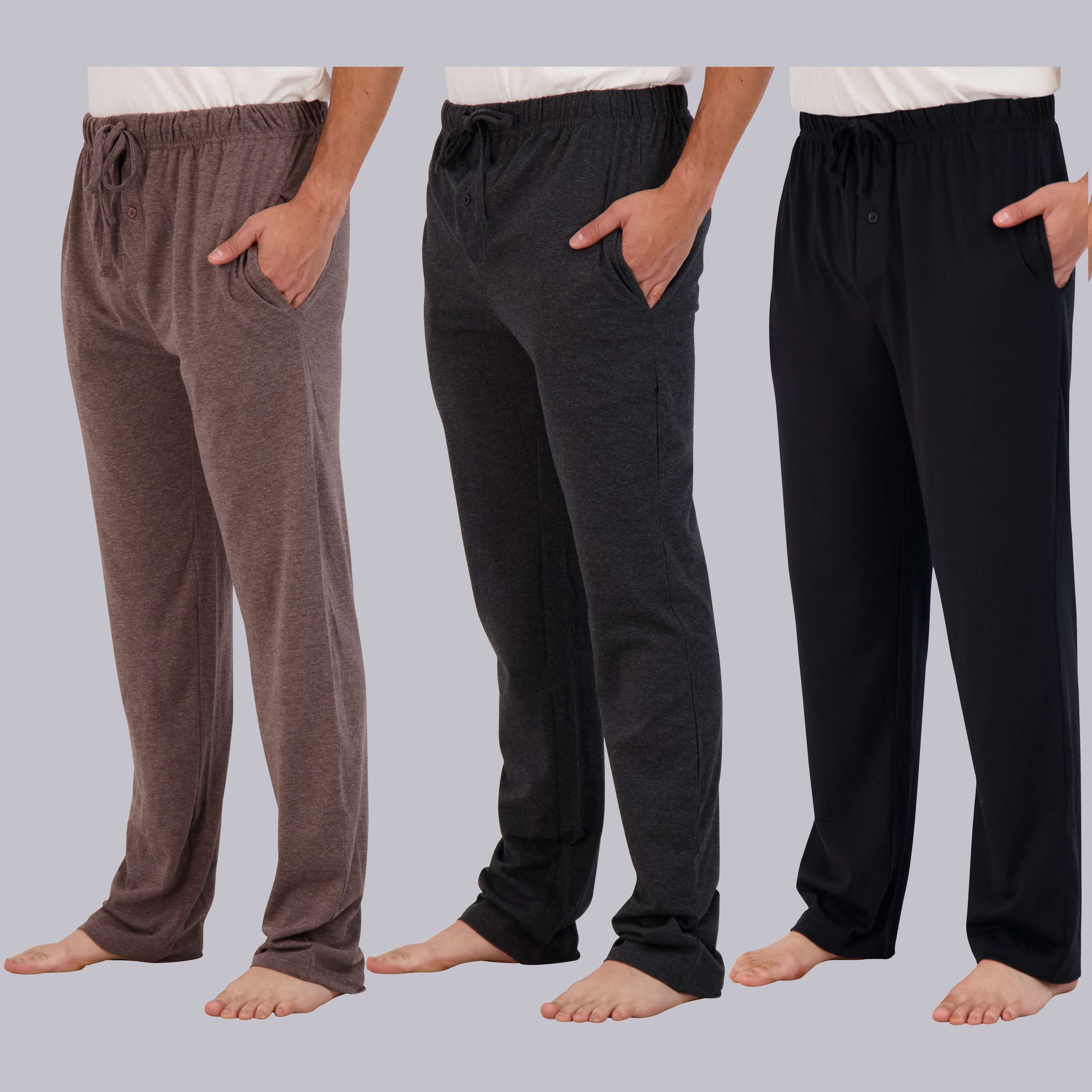 3 Pack: Mens Cotton Pajama Lounge Pants