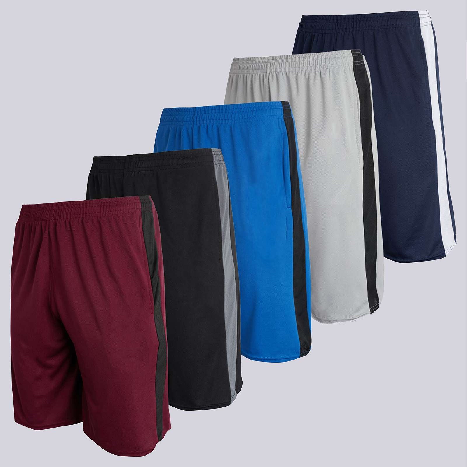 5 Pack: Boys Mesh Active Performance Shorts