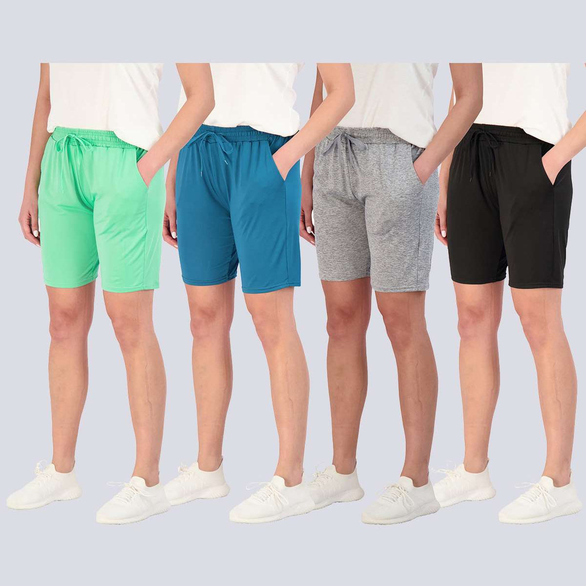 4 Pack: Womens Dry-Fit 7" Bermuda Shorts