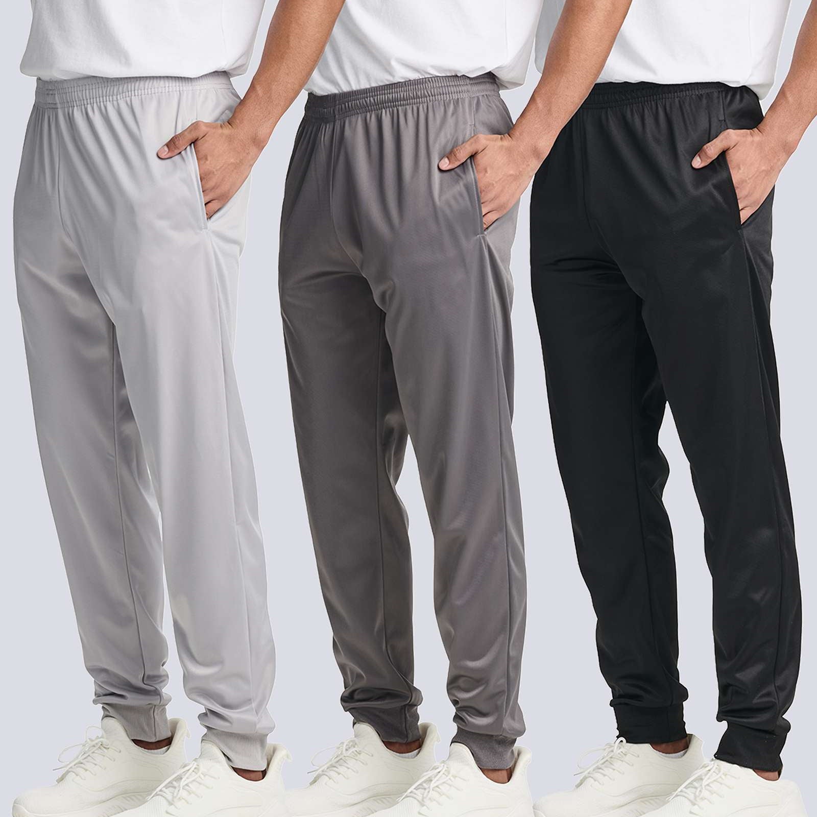3 Pack: Mens Active Tricot Jogger Sweatpants