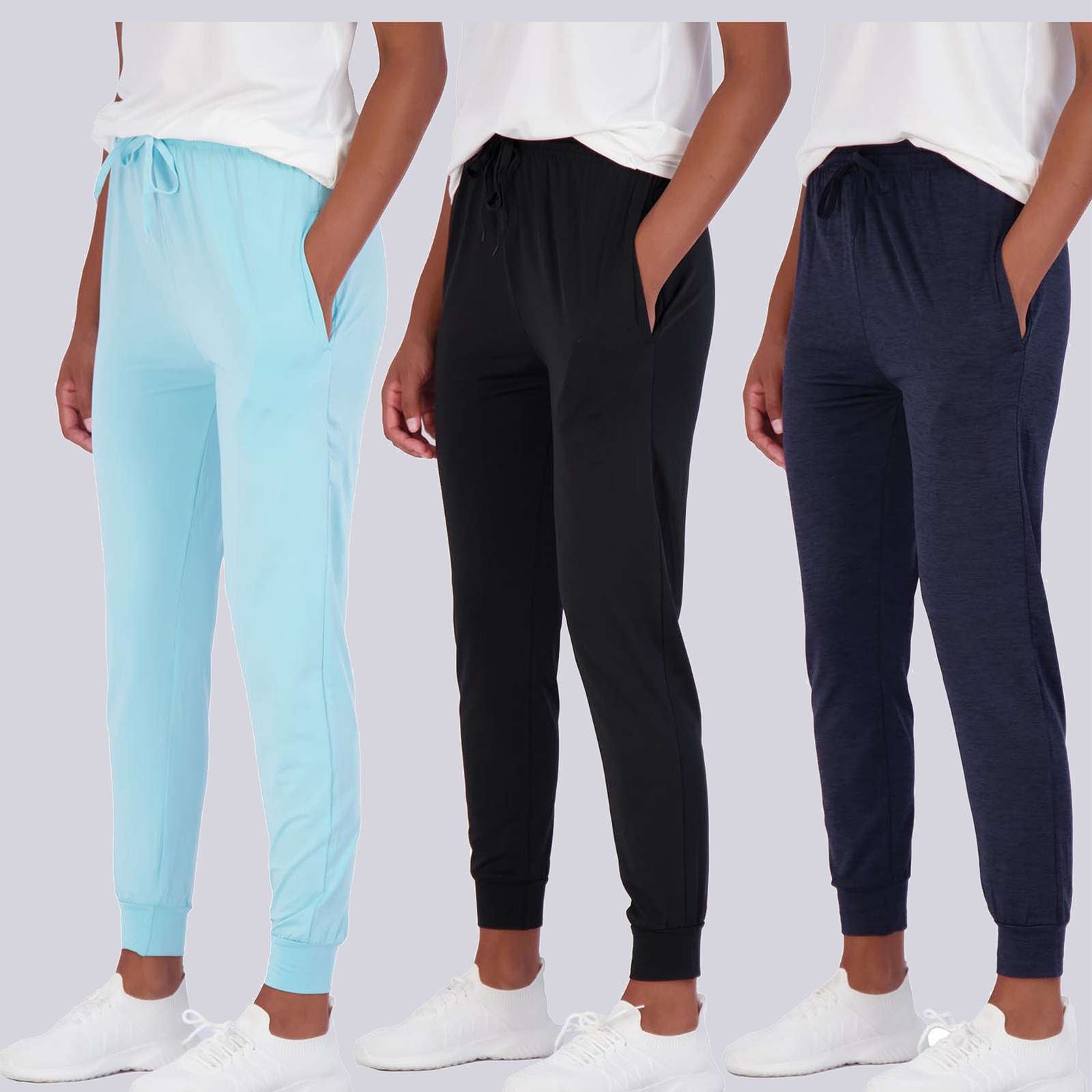 3 Pack: Womens Dry-Fit Active Joggers