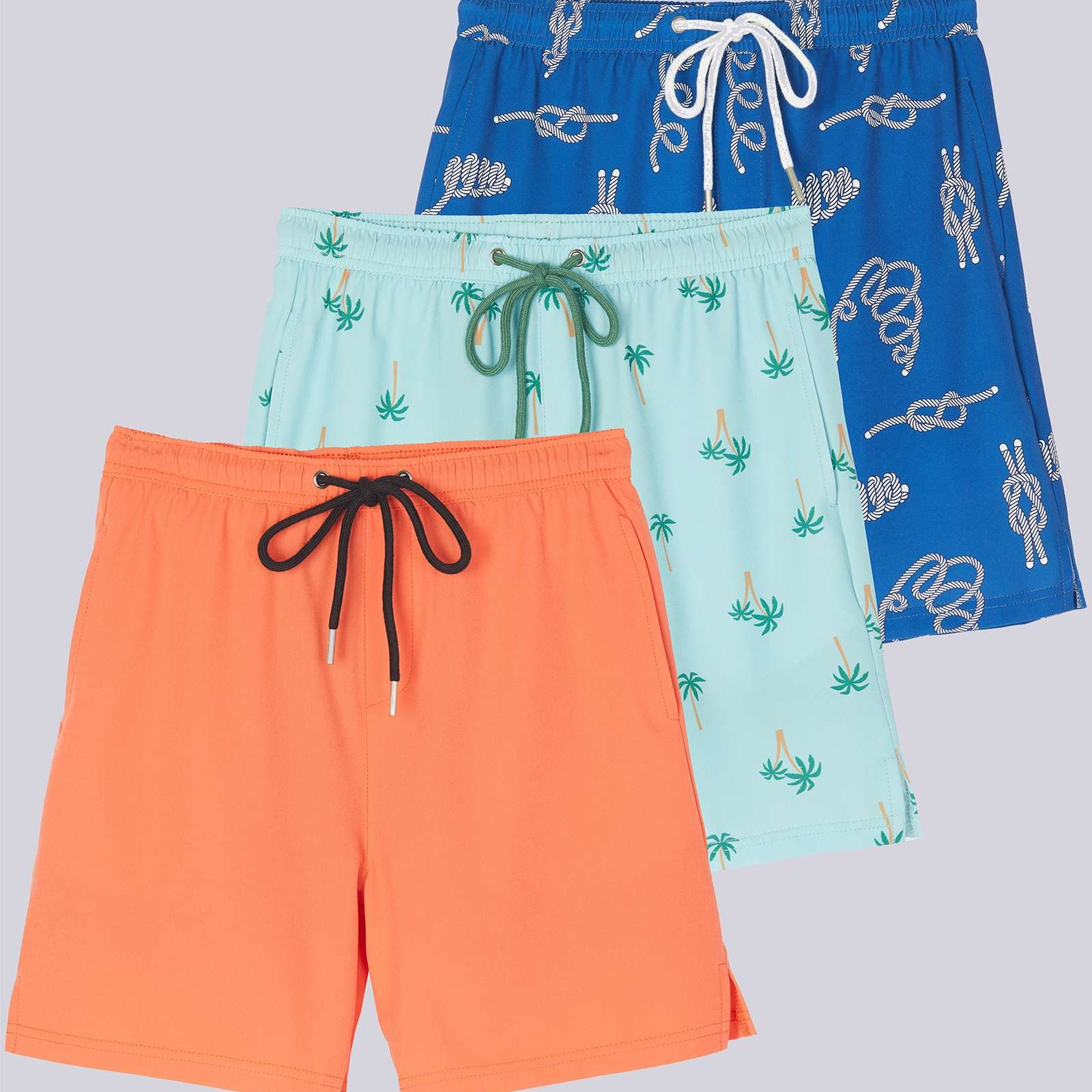 3 Pack: Boys' 2-in-1 Swim Trunks with Compression Liner