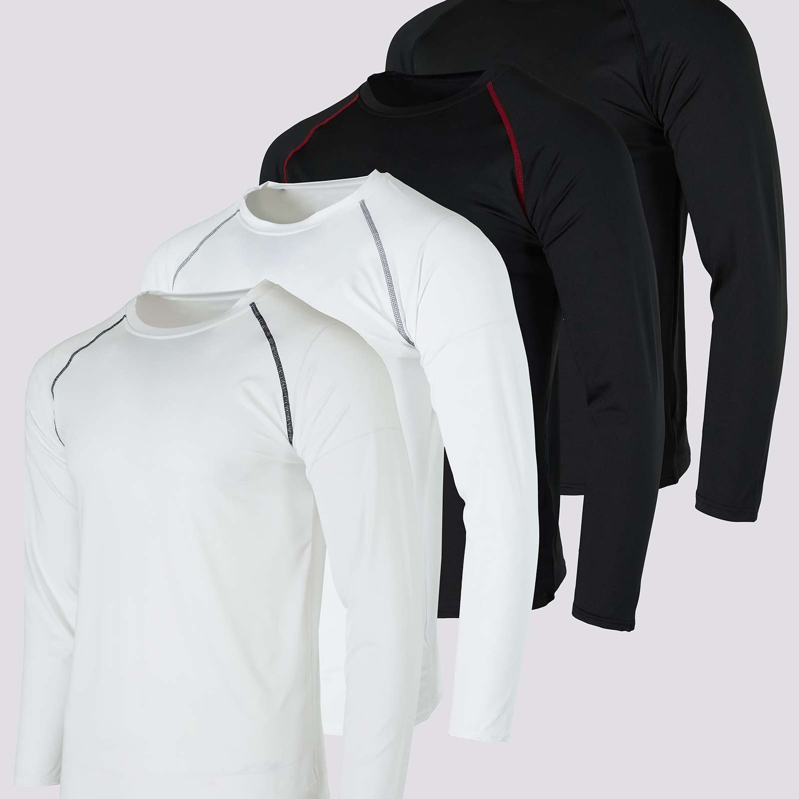 4 Pack: Mens Compression Long Sleeve Shirt