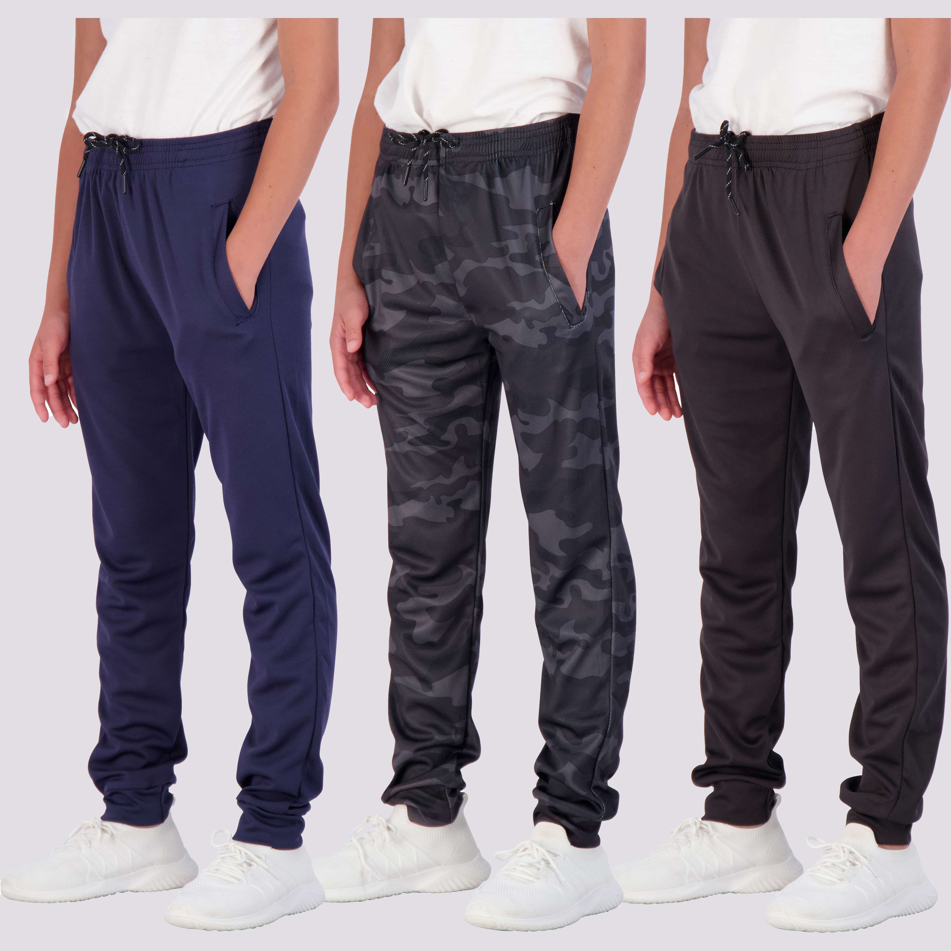 3 Pack: Boys Mesh Active Casual Jogger Sweatpants