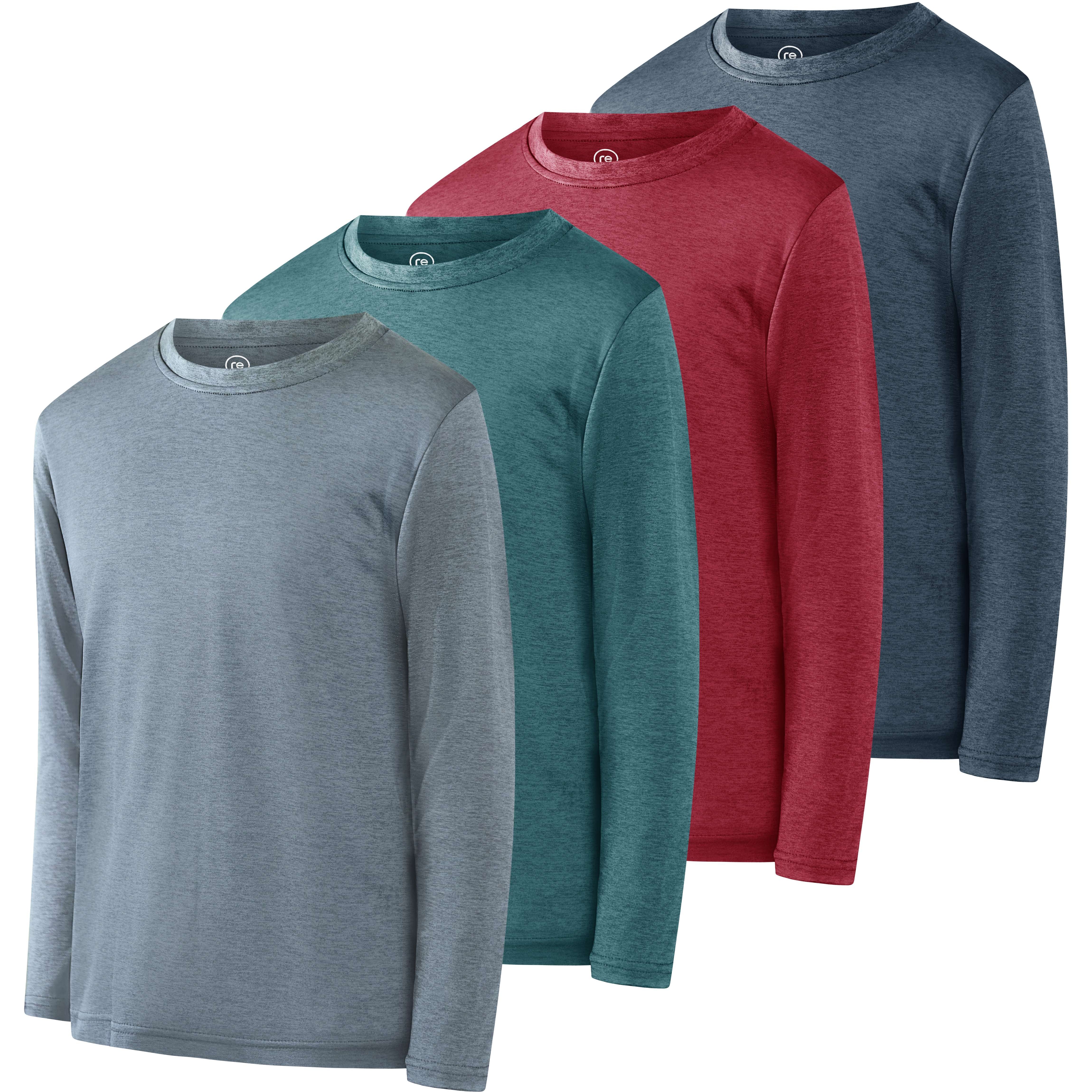 4 Pack: Boys Dry-Fit Active Long-Sleeve T-Shirt