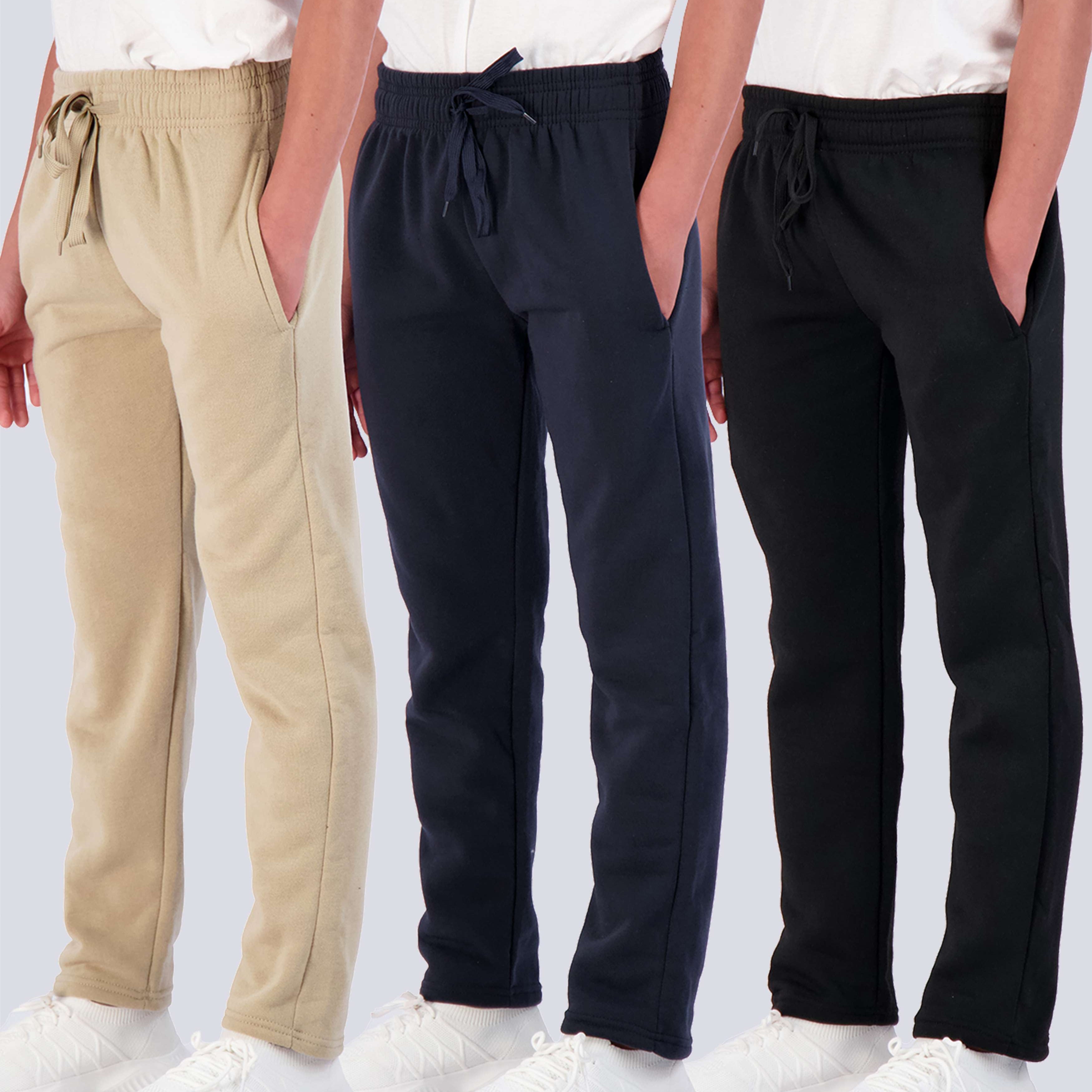 3 Pack: Boys Fleece Open Bottom Sweatpants