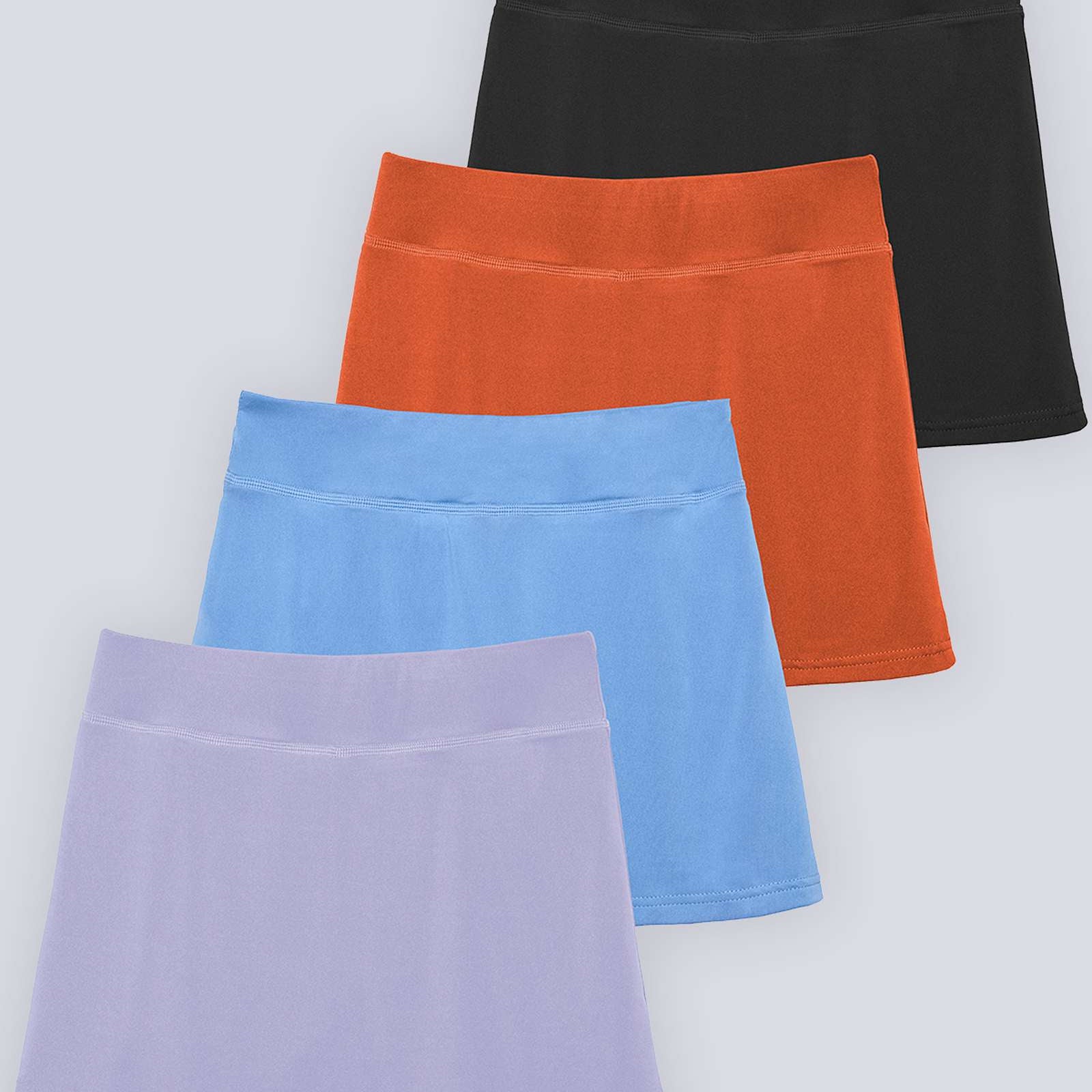 4 Pack: Girls' Active Skirt with Bike Short Lining