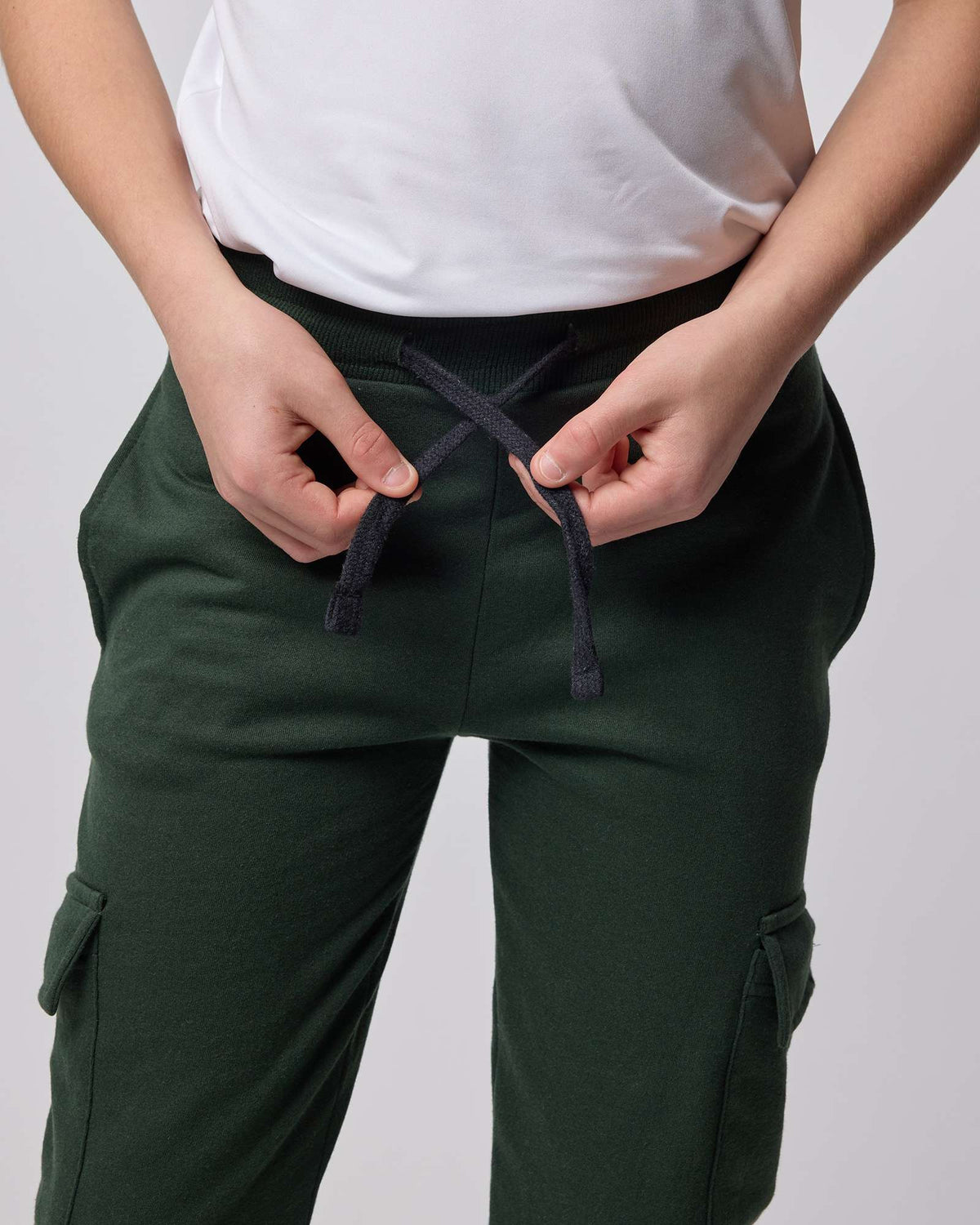 Real Essentials 3 Pack Boys' Cotton Cargo Fleece Joggers Sweatpants Pockets Athletic Kids - Set 2