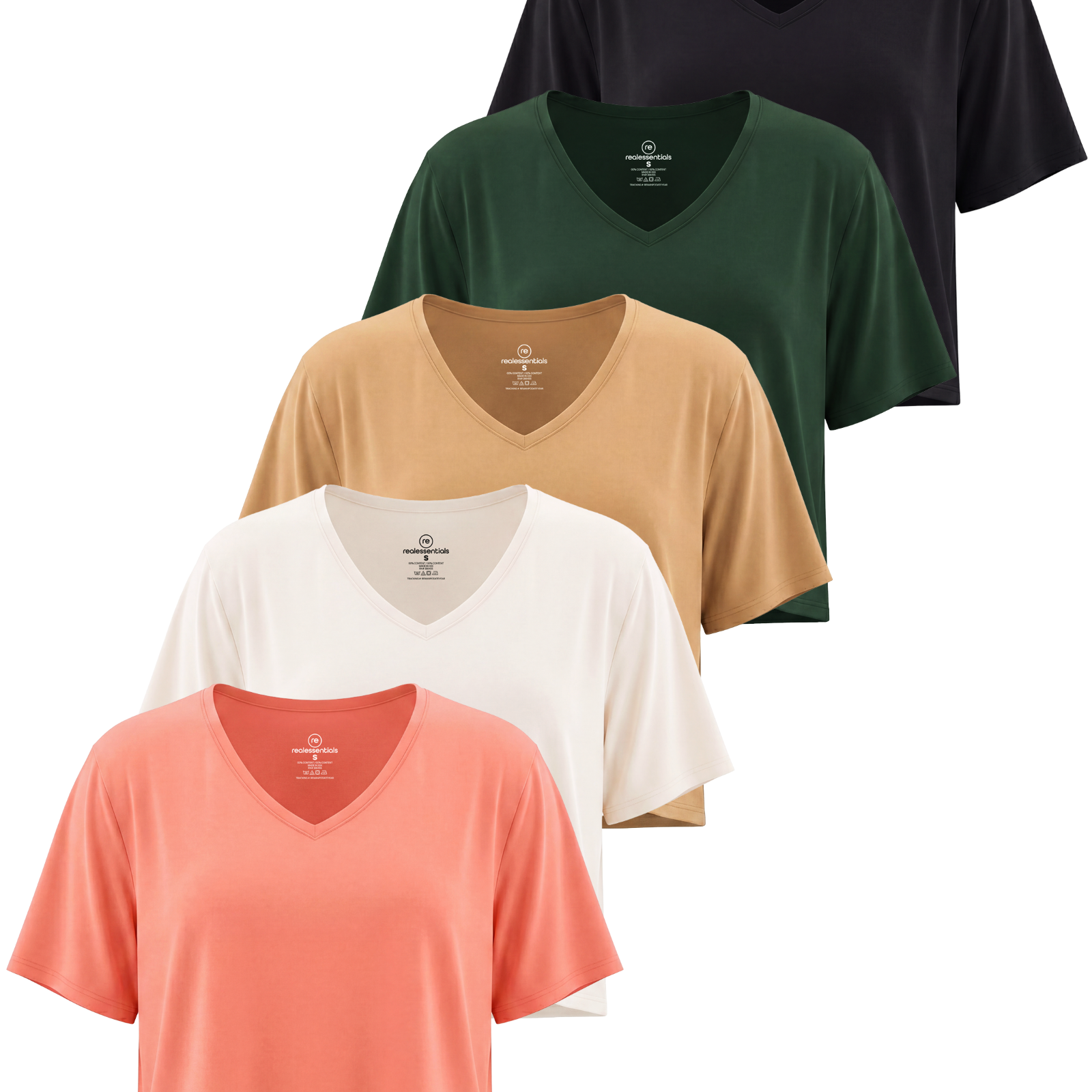 5 Pack: Women's Dry-Fit Short Sleeve V-Neck Crop Top