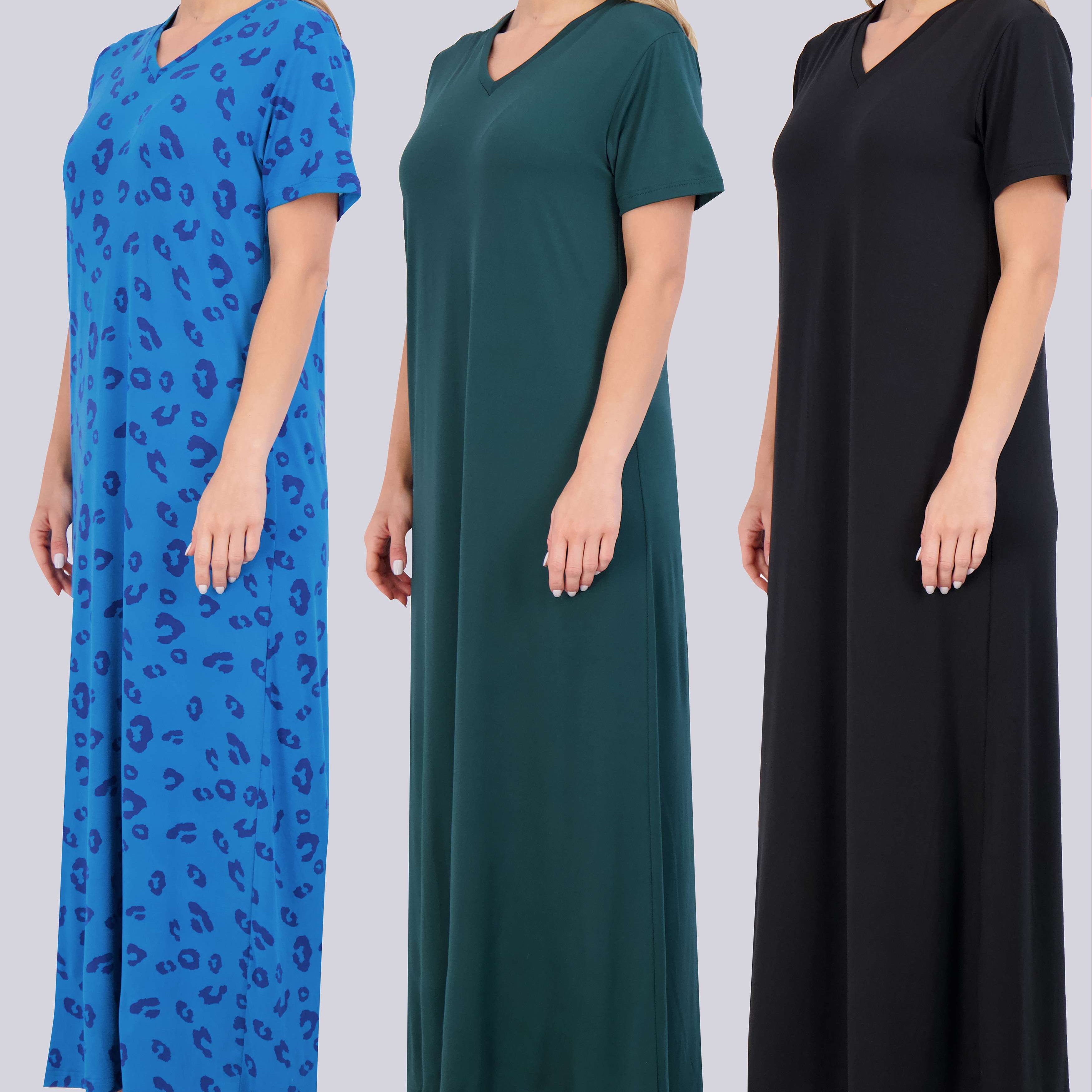 3 Pack: Women's Soft Maxi Nightshirt (Available in Plus Size)