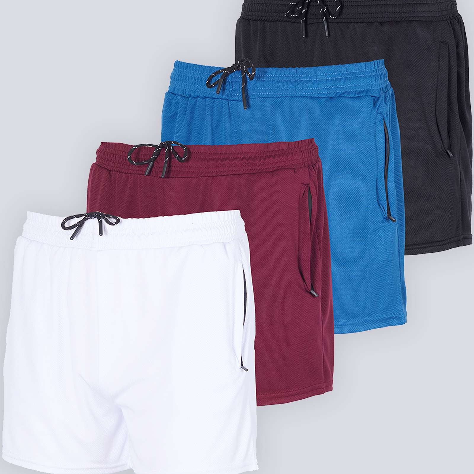4 Pack: Men's 3" Mesh Running Shorts