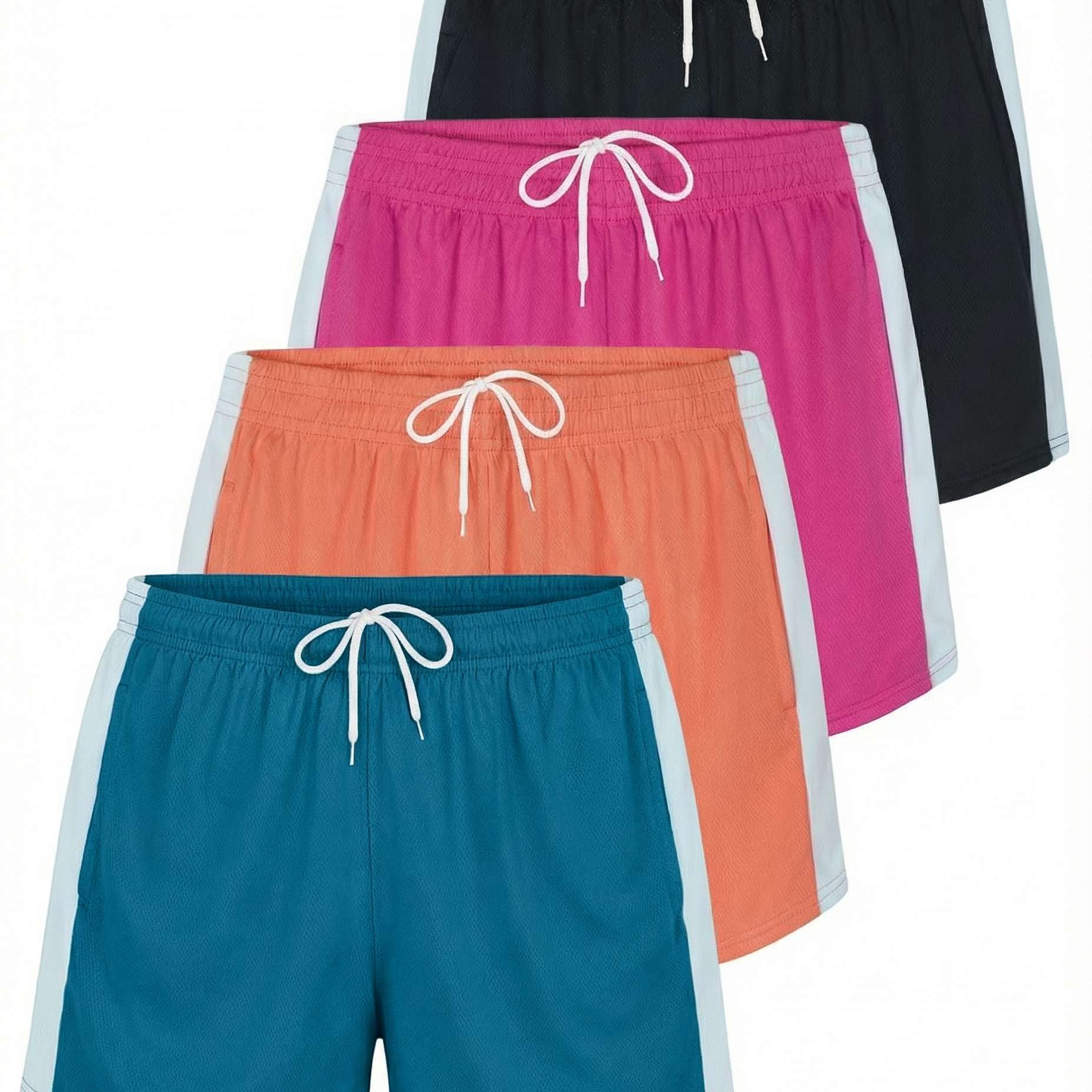 4 Pack: Womens Active Mesh Shorts