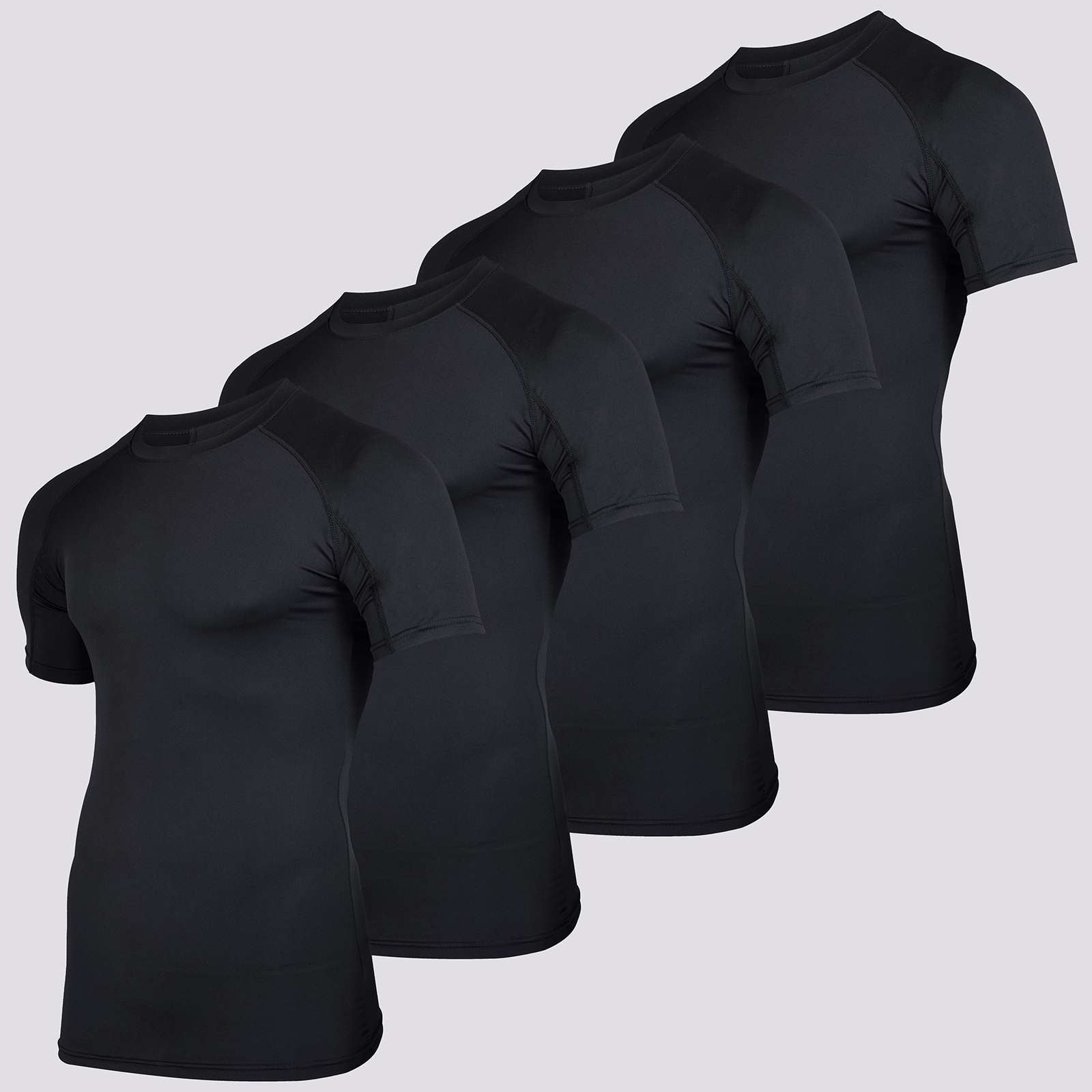 4 Pack: Mens Short Sleeve Compression Shirt