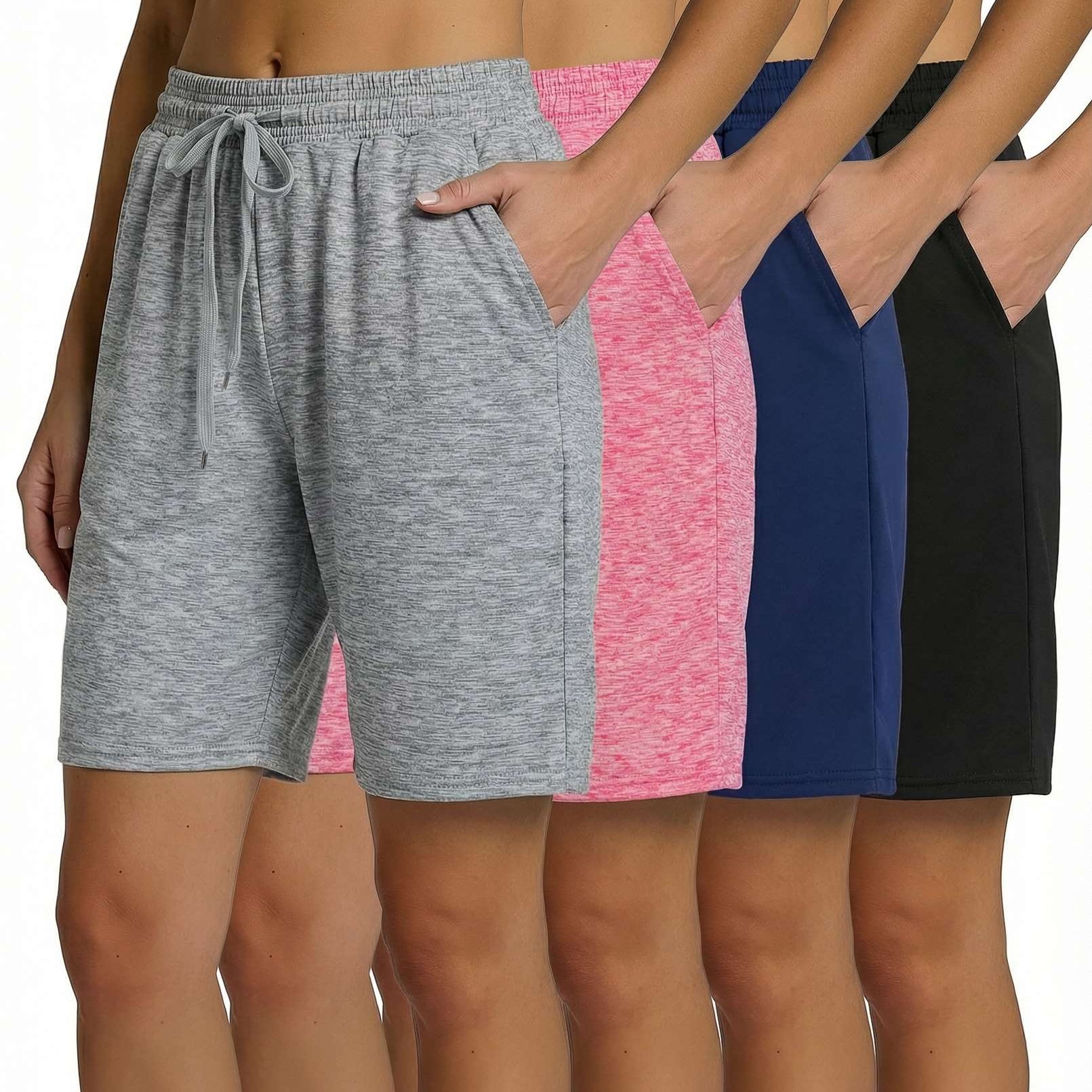 4 Pack: Womens Dry-Fit 7" Bermuda Shorts