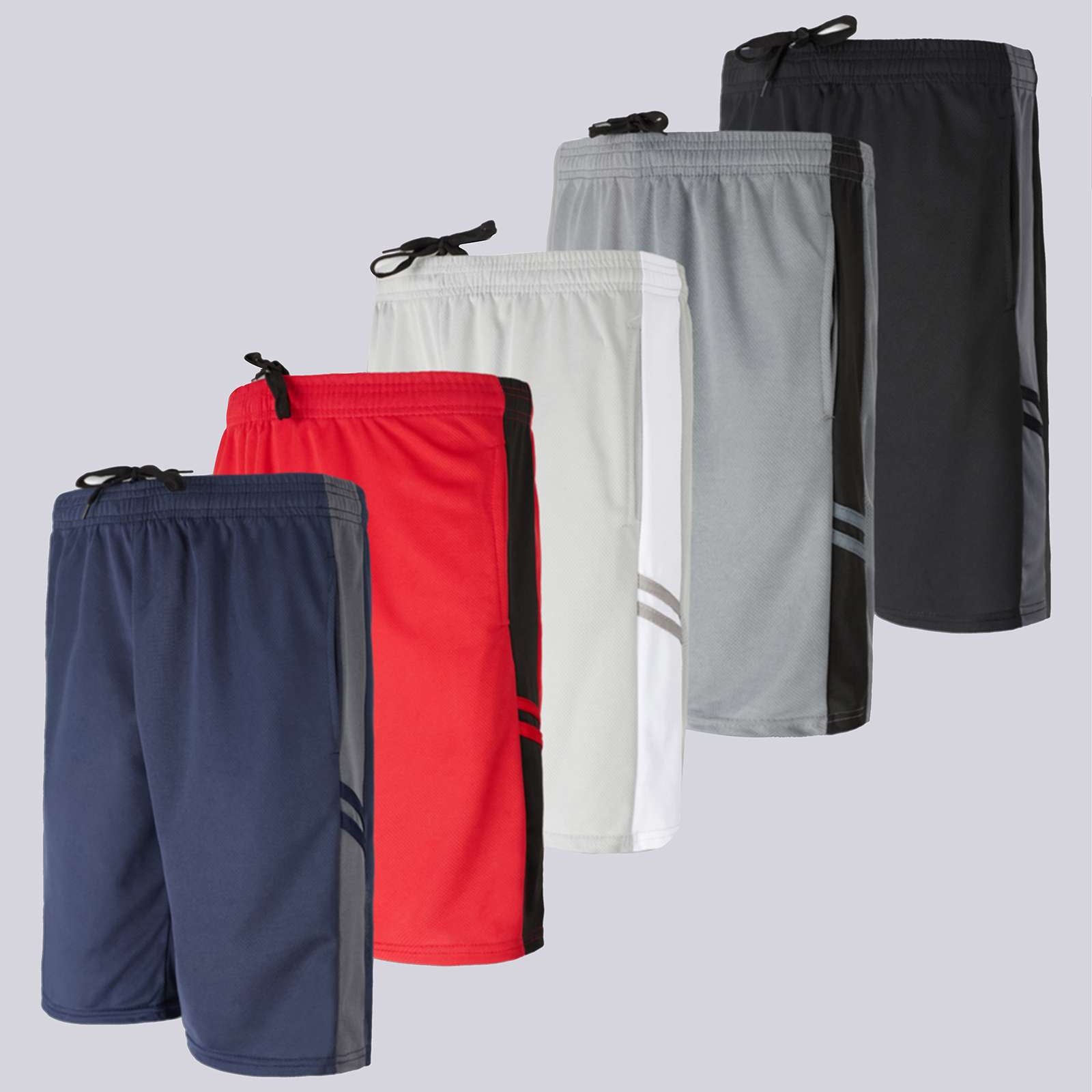 5 Pack: Boys Mesh Active Performance Shorts