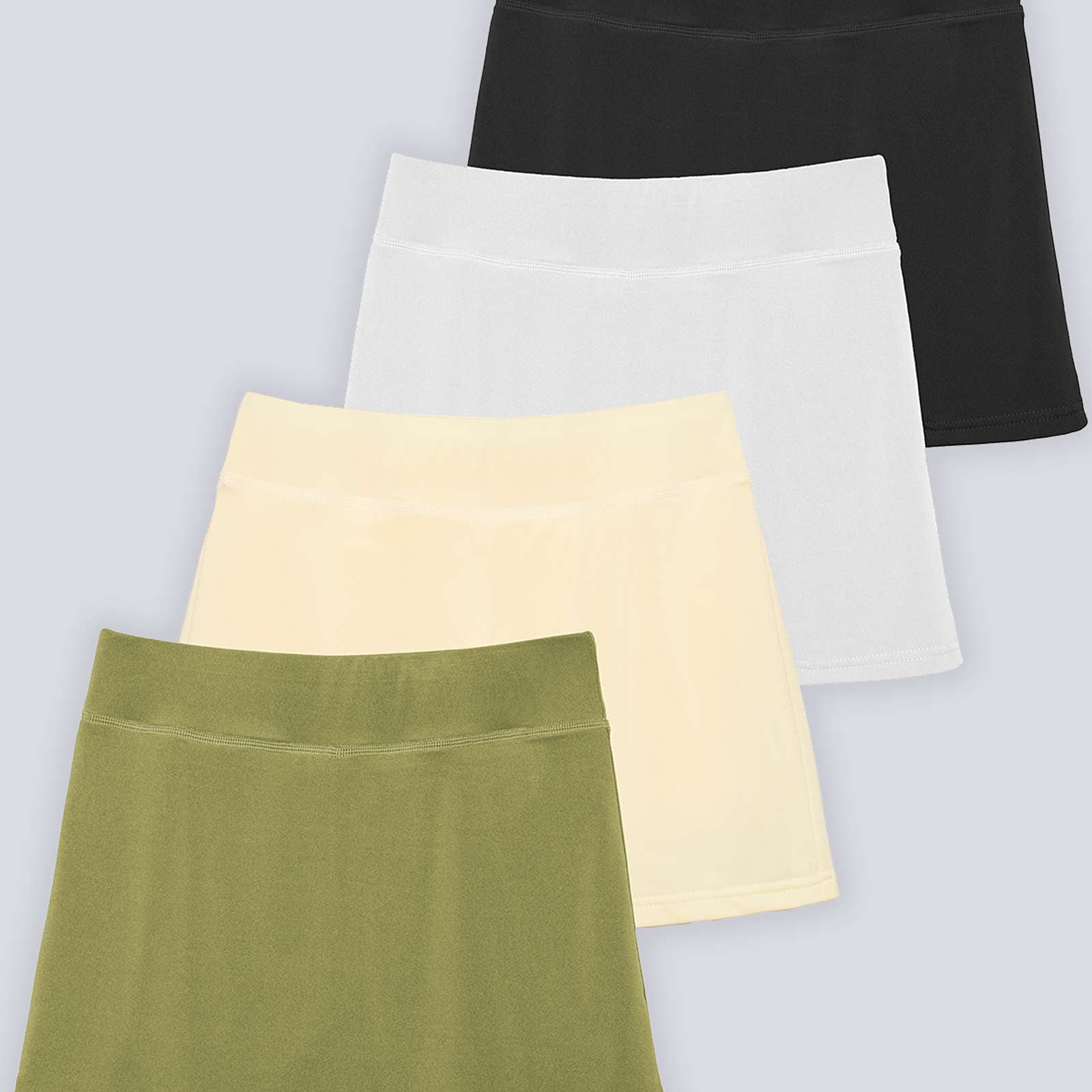 4 Pack: Girls' Active Skirt with Bike Short Lining