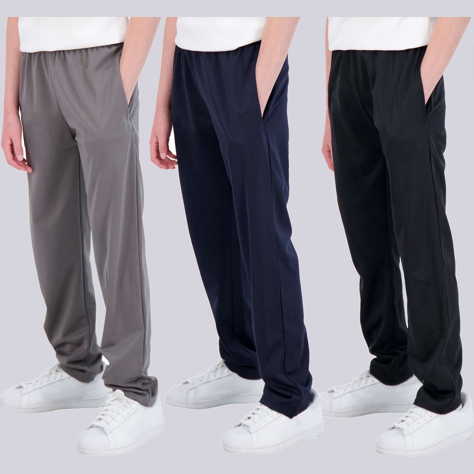 3 Pack: Boys Tricot Open Bottom Fleece-Lined Sweatpants