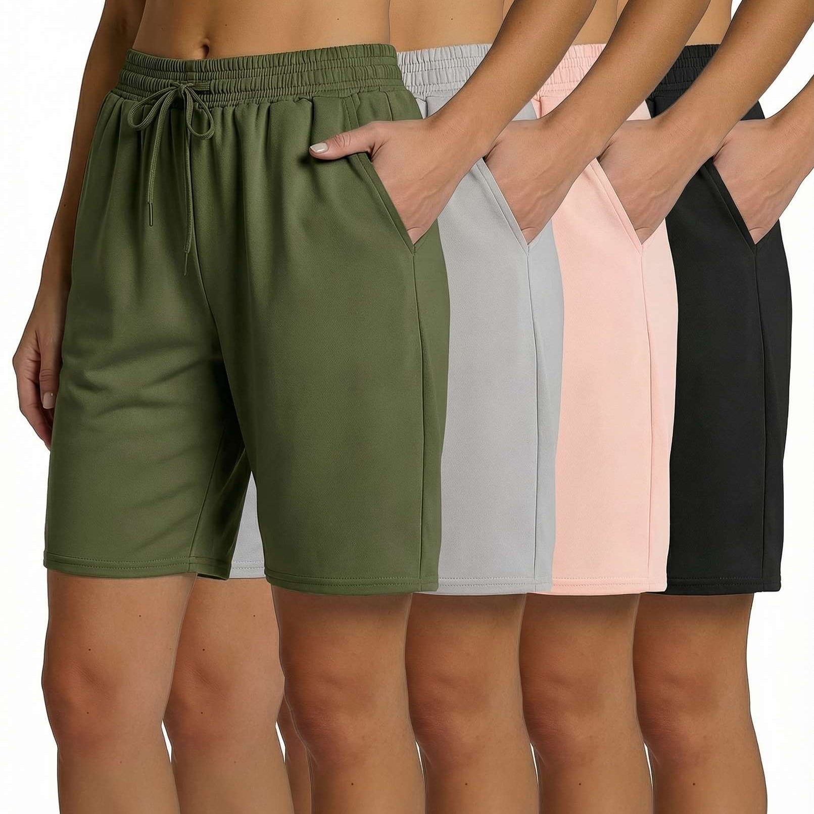 4 Pack: Womens Dry-Fit 7" Bermuda Shorts