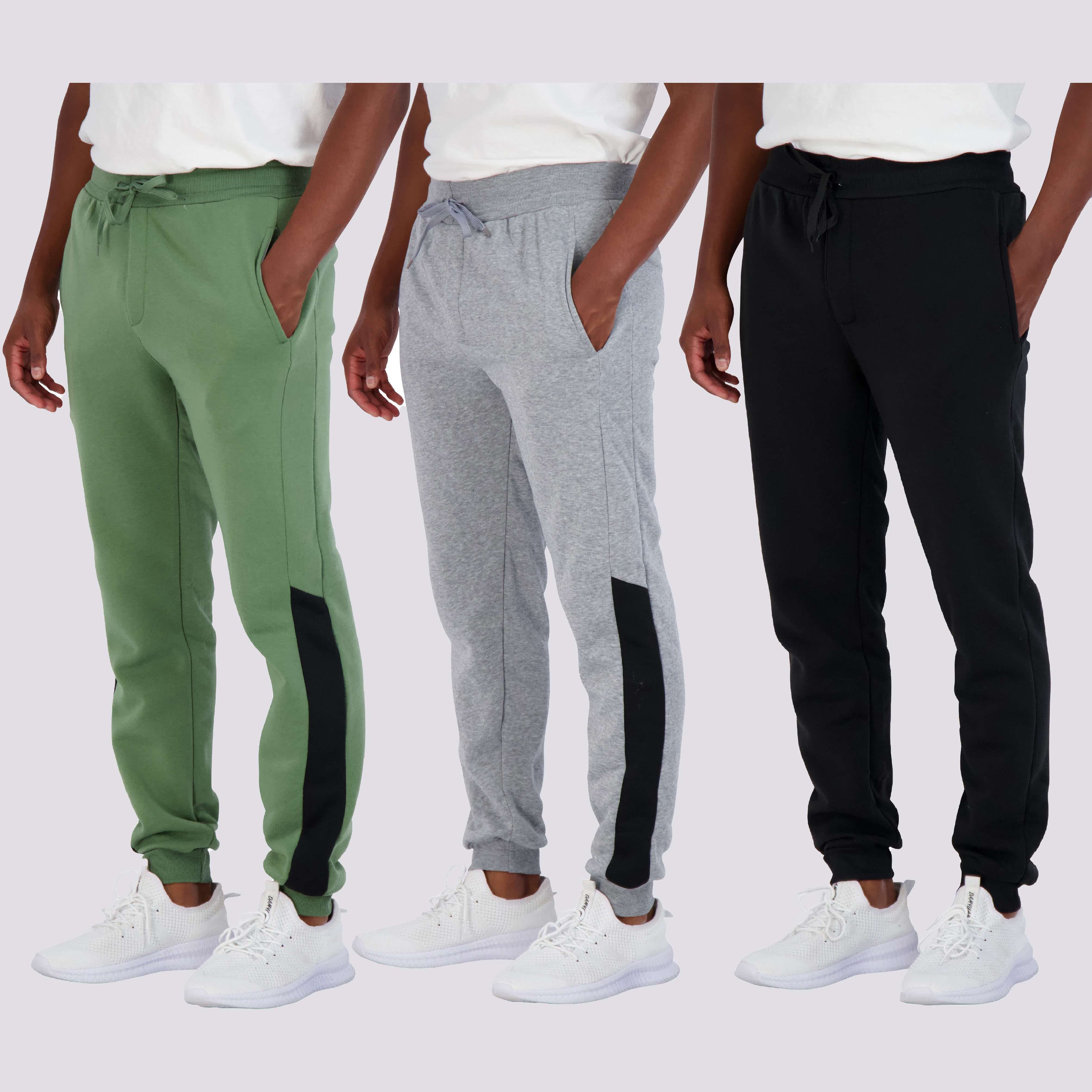 3 Pack: Mens Fleece Jogger Sweatpants