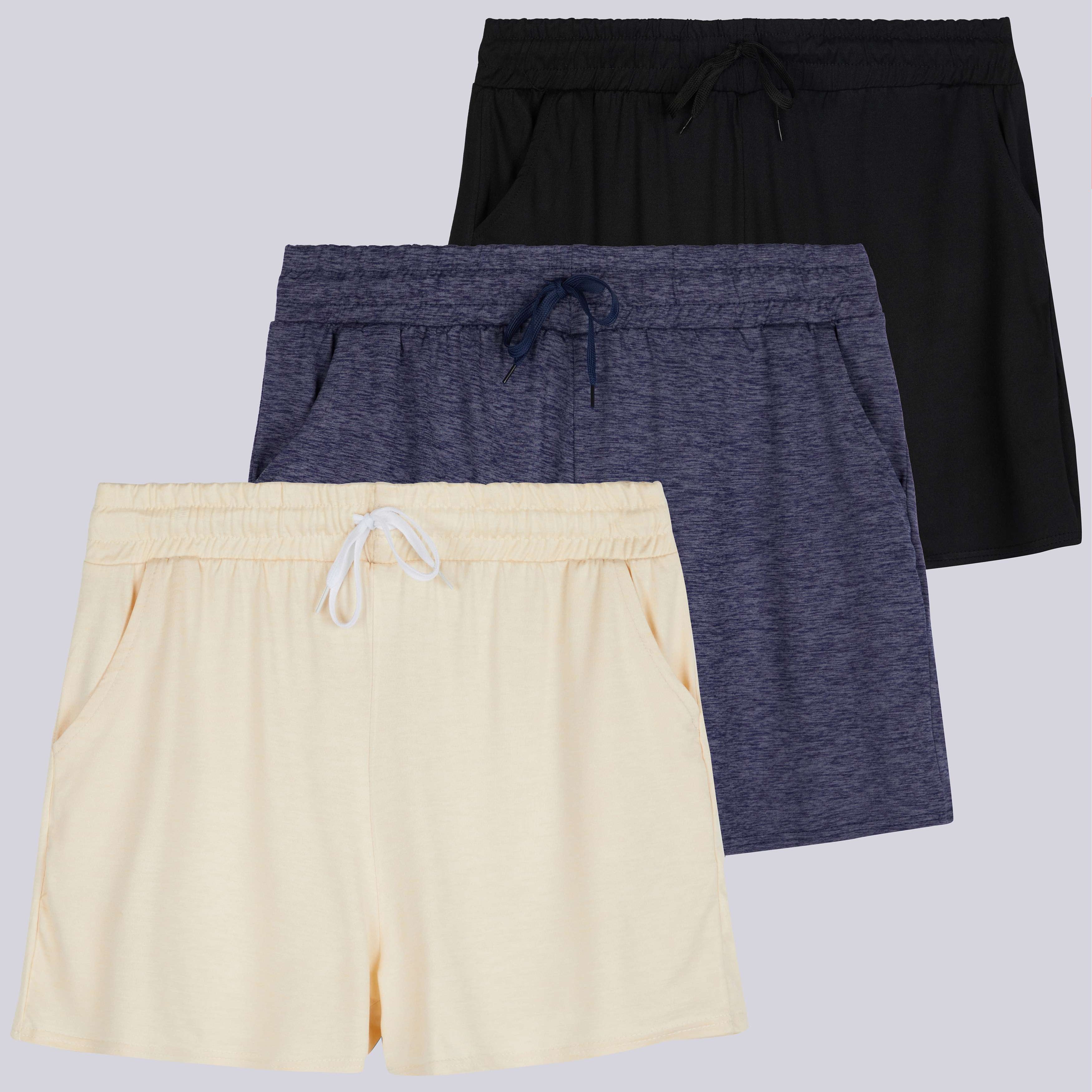 3 Pack: Womens Plus Super-Soft Lounge Shorts